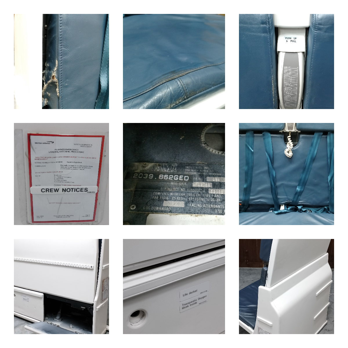 British Airways Boeing 747 G-BYGC Double Flight Attendant Seats Jump Seat BOAC Retro Livery