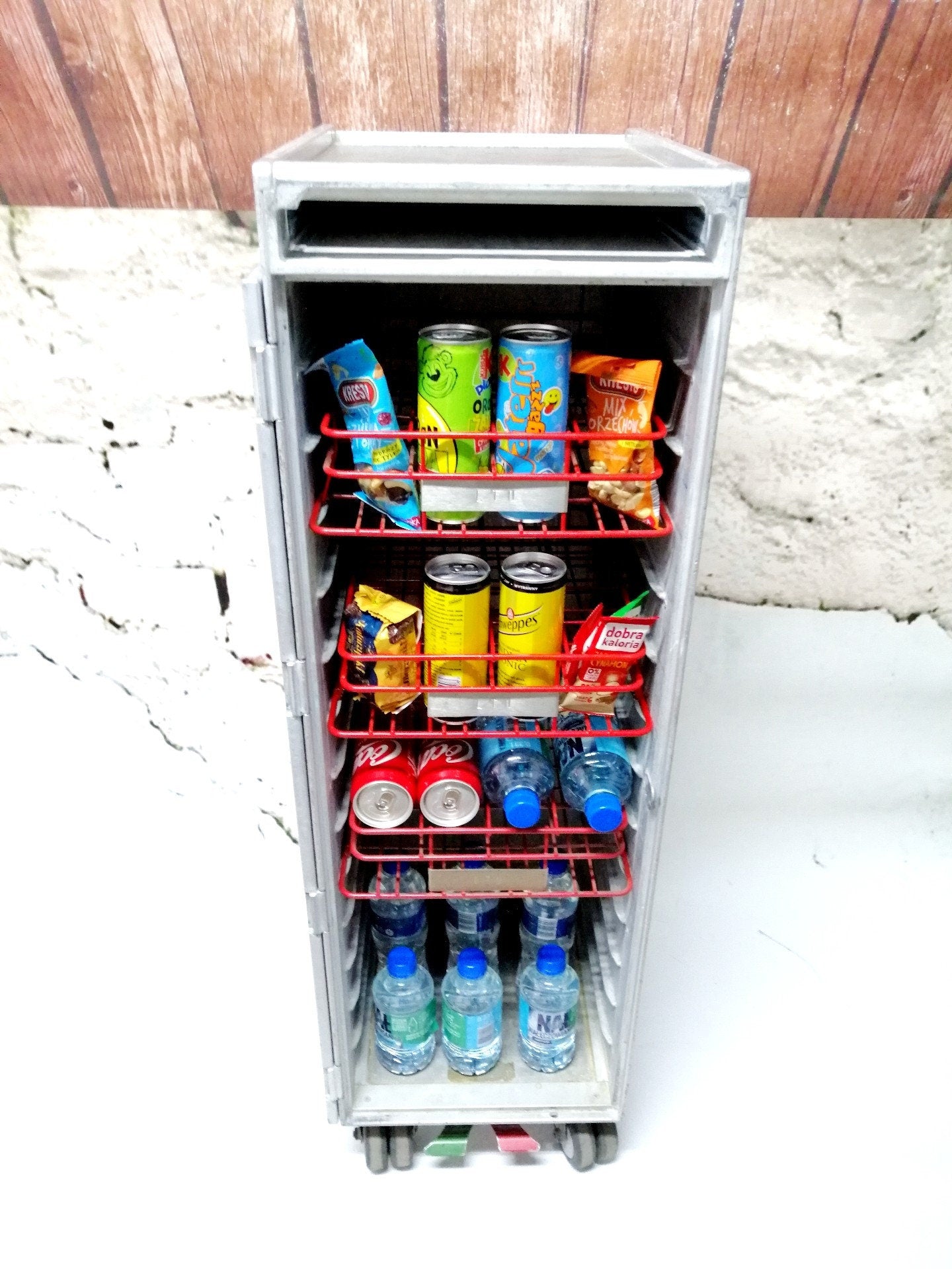 LTU Airlines Beverage Metal Crate Box ATLAS Galley Drawer