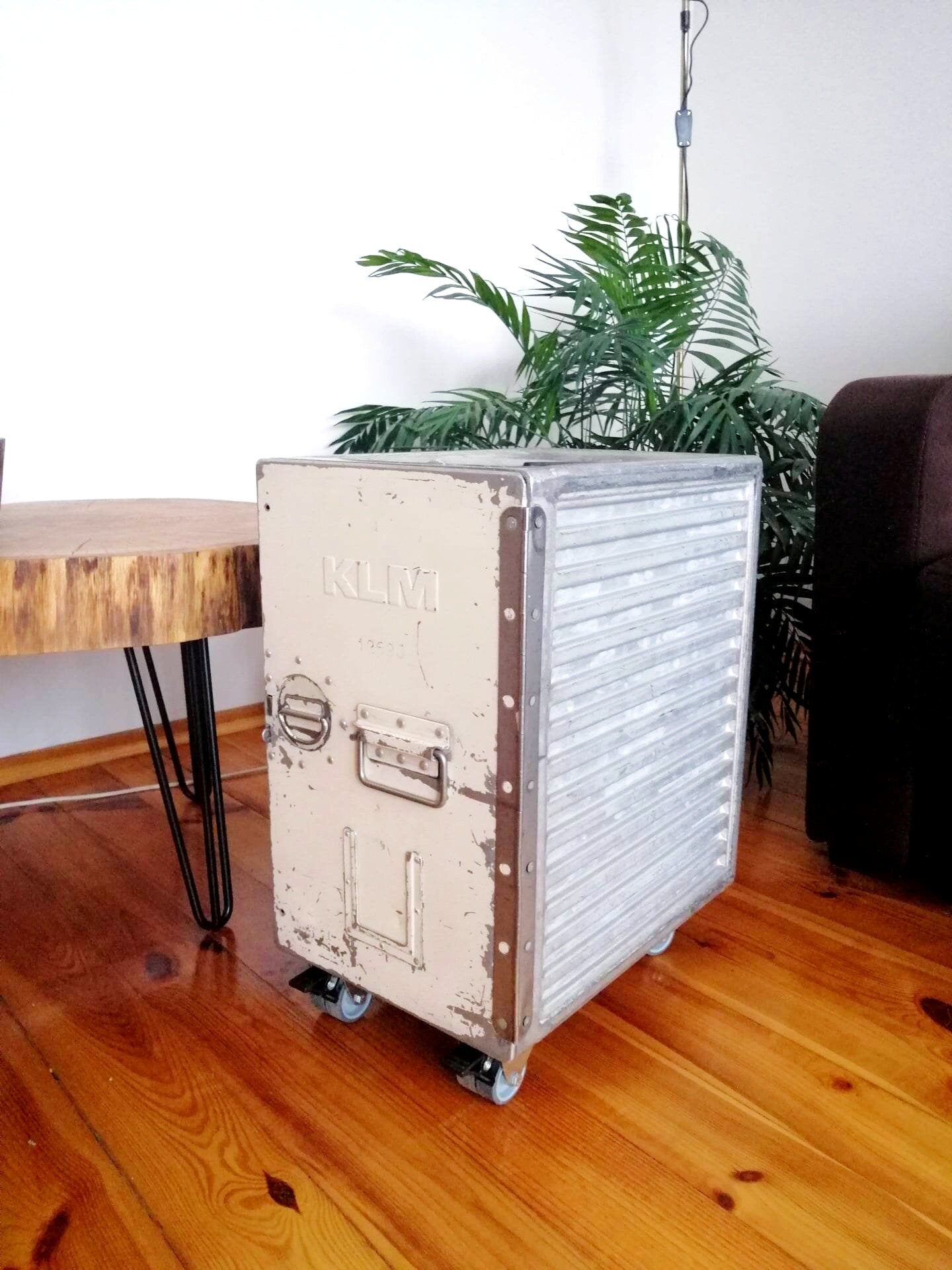 Airplane Cabinet, Boeing 747 KLM Airline Galley Storage Container as a Nightstand, Side Table, Industrial Storage Cabinet