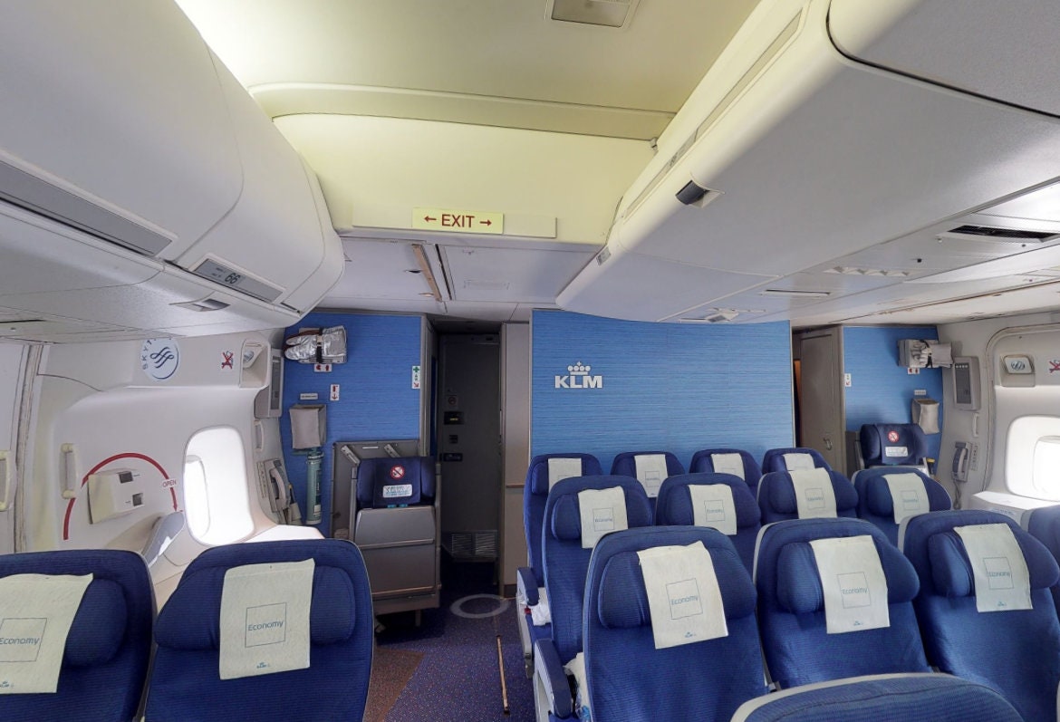 Boeing 747 KLM Royal Dutch Airlines Authentic Cabin Crew Jump Seat Flight Attendant Seat