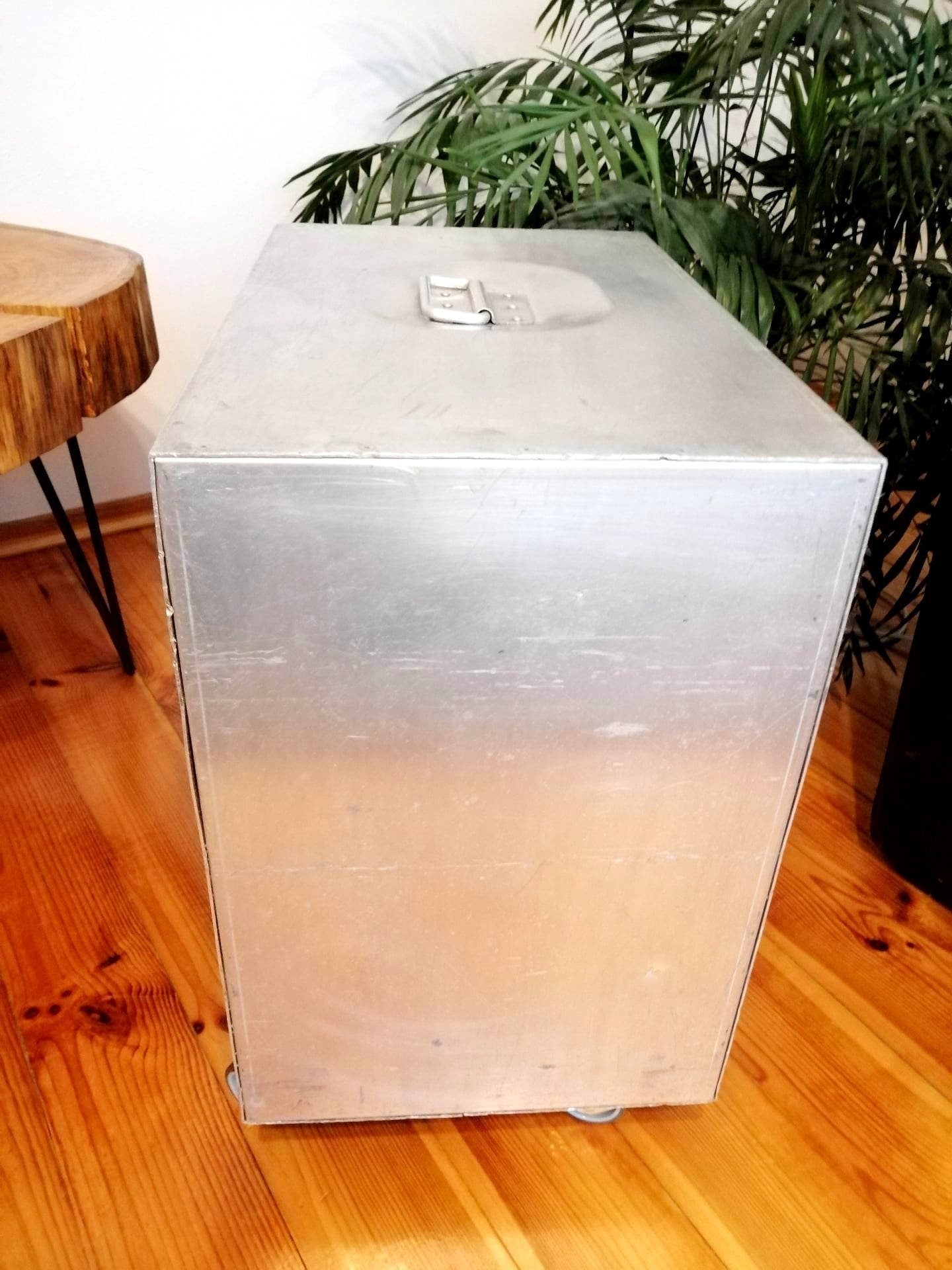 Aircraft Cabinet, Smith & Austin Airline Novair Galley Storage Container as a Nightstand, Side Table, Industrial Storage Cabinet