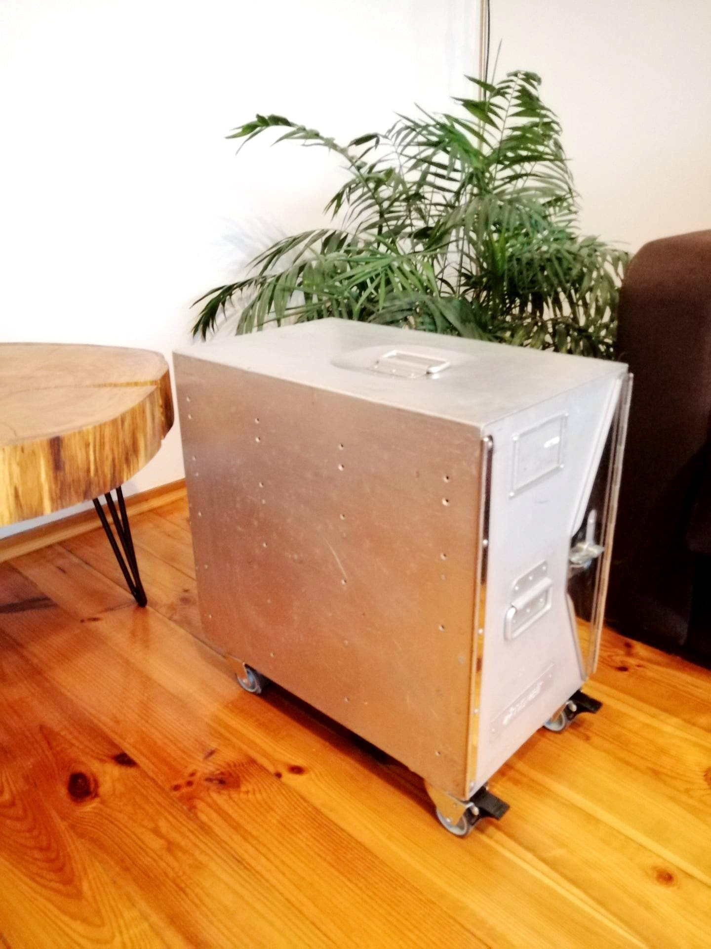 Aircraft Cabinet, Smith & Austin Airline Novair Galley Storage Container as a Nightstand, Side Table, Industrial Storage Cabinet