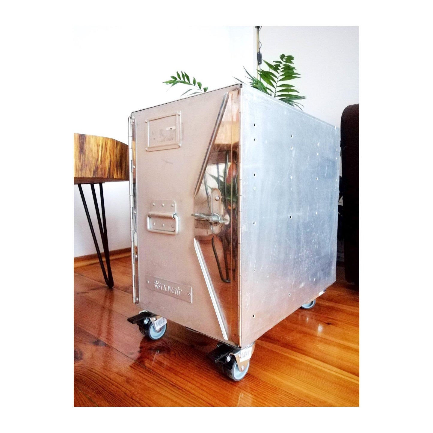 Aircraft Cabinet, Smith & Austin Airline Novair Galley Storage Container as a Nightstand, Side Table, Industrial Storage Cabinet