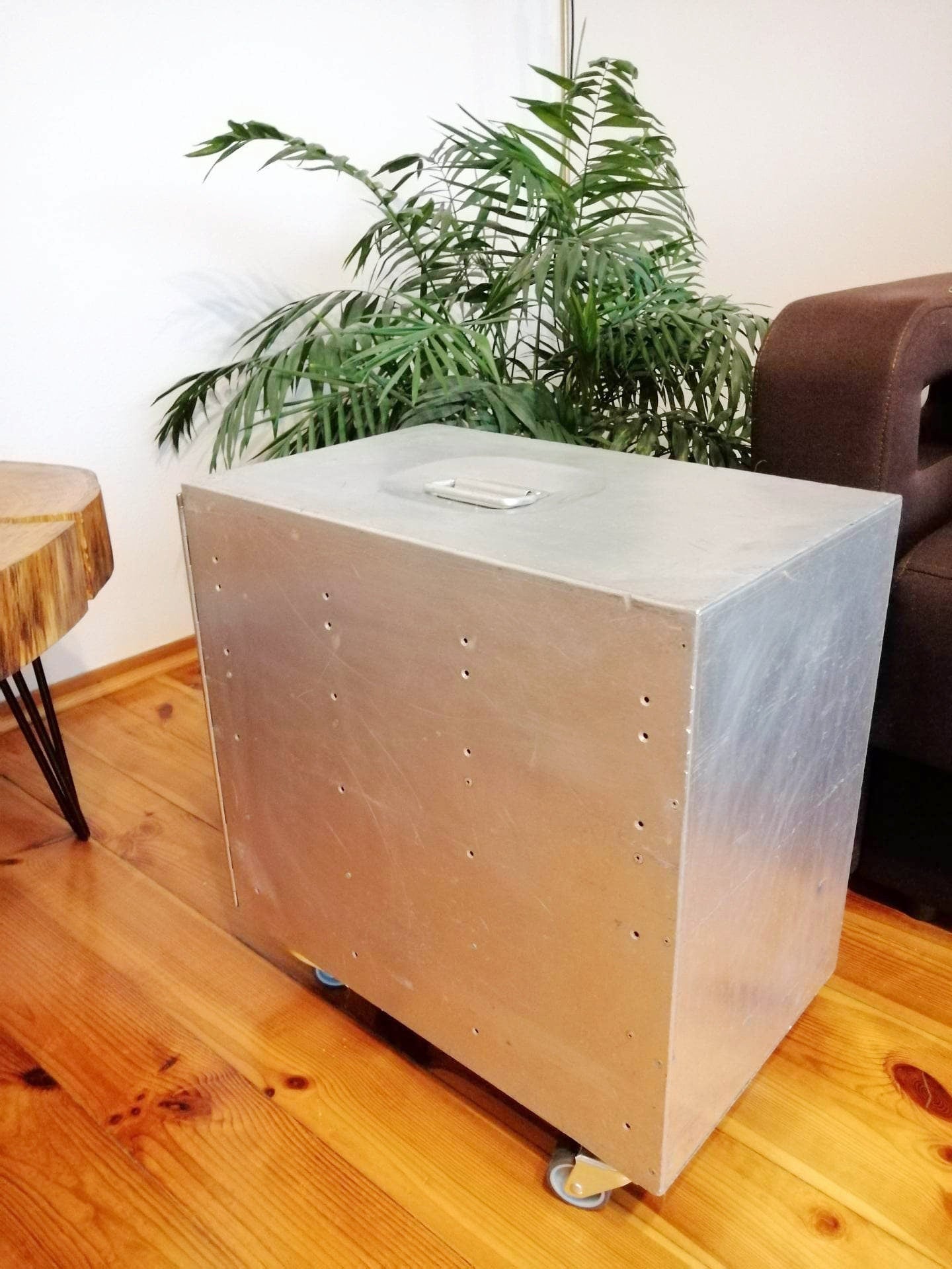 Aircraft Cabinet, Smith & Austin Airline Novair Galley Storage Container as a Nightstand, Side Table, Industrial Storage Cabinet