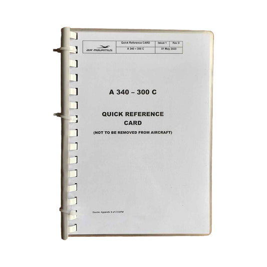 Air Mauritius Airbus A340 Original Quick Reference Handbook Cabin Crew Book