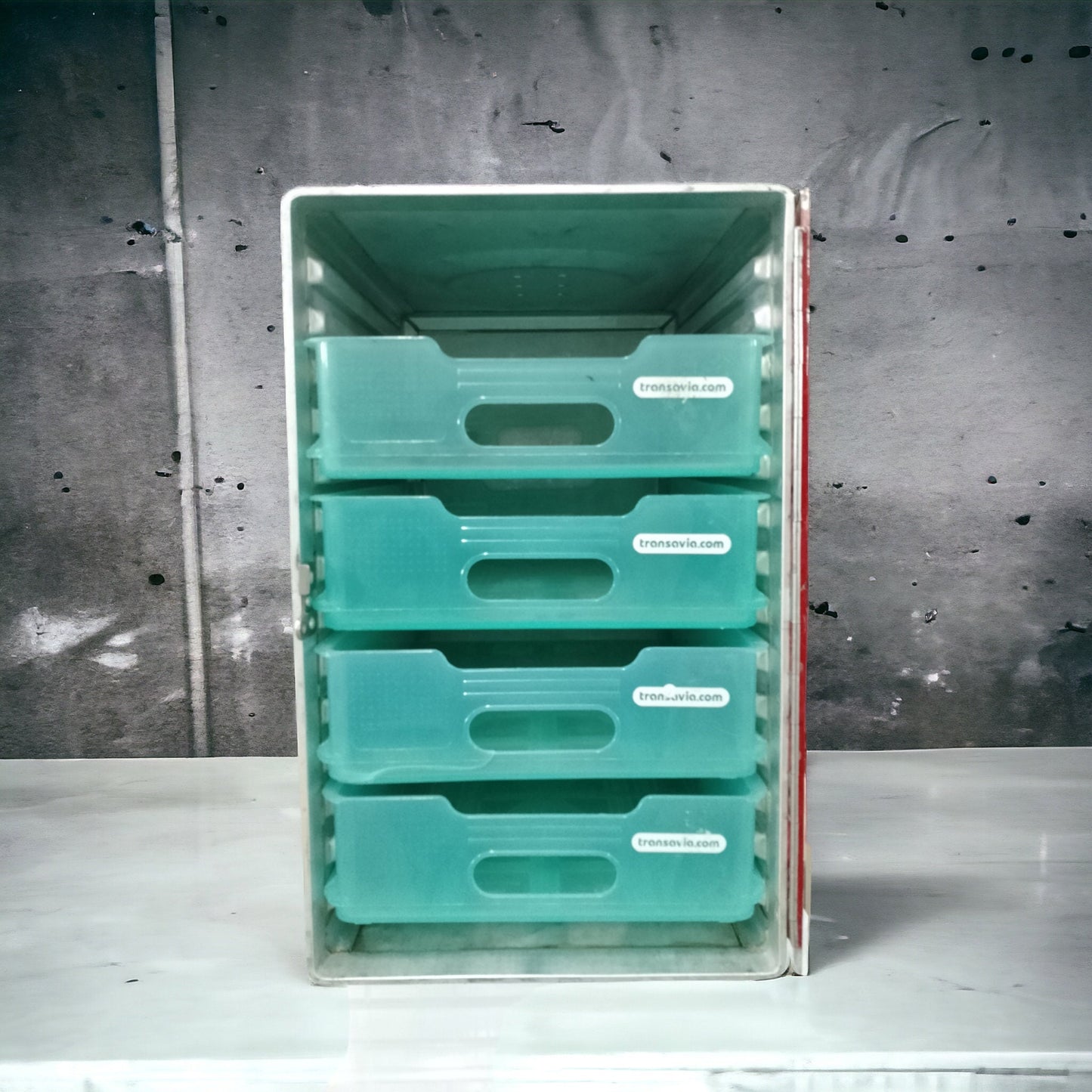 Transavia Airline Container, Aircraft Box, Airplane Unit Cabinet, KSSU Standard, Industrial Design 4 Original Drawers