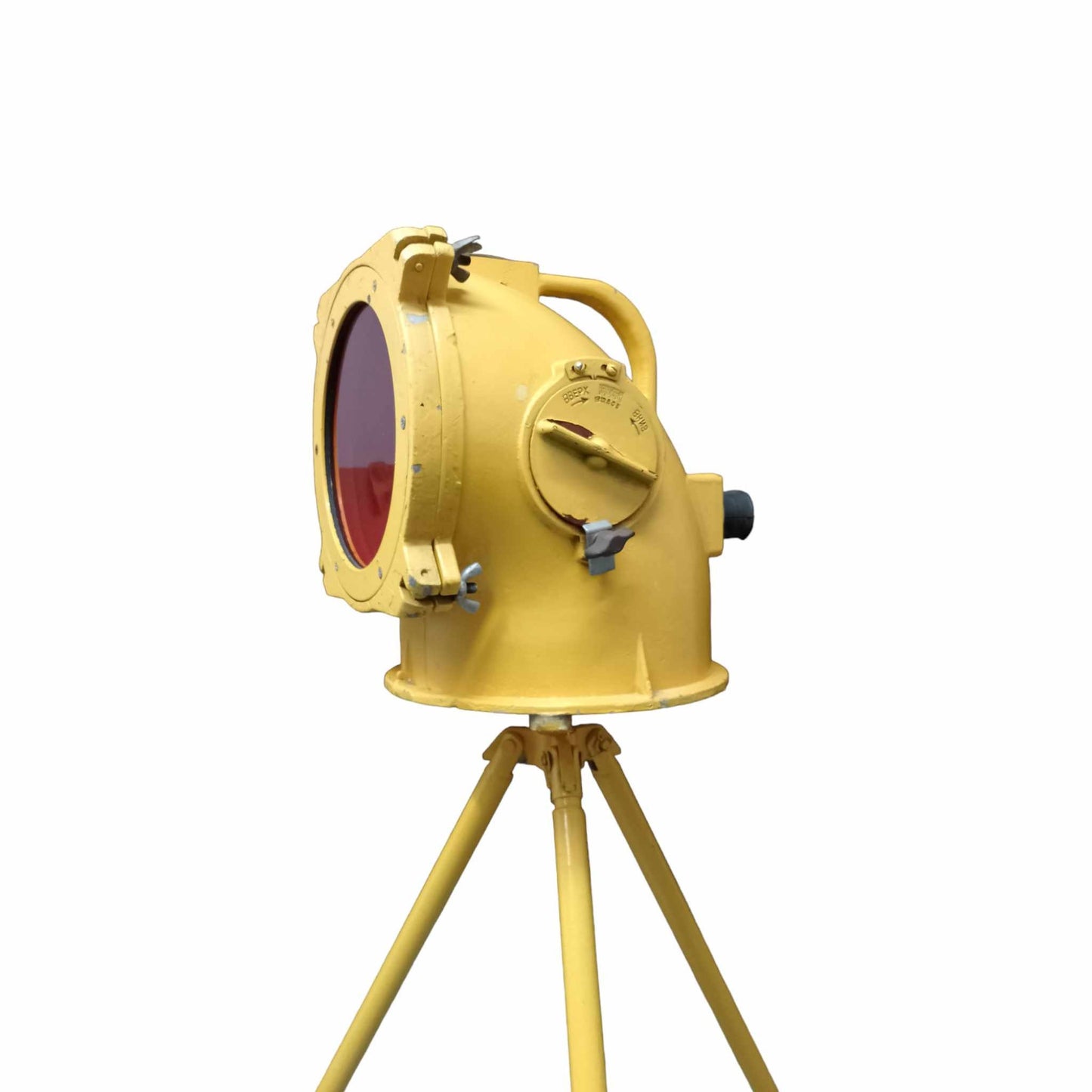 Large Soviet Runway Airport Lamp on the Tripod, Floor Lamp, Industrial & Aviation Interior Design, Military Airport Lighting