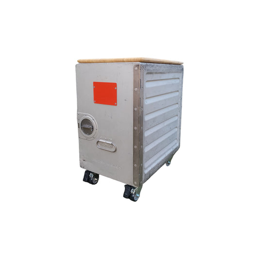 British Airways, Boeing 747 Airline Galley Storage Container as a Nightstand, Side Table, Industrial Storage Cabinet, Driessen