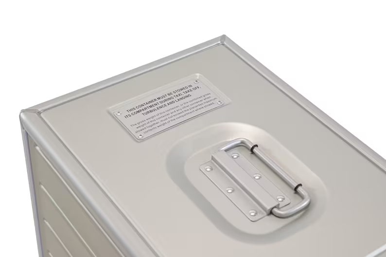 Brand New Original Airline Galley Side Table with 2 New Drawers Egret & Wheels