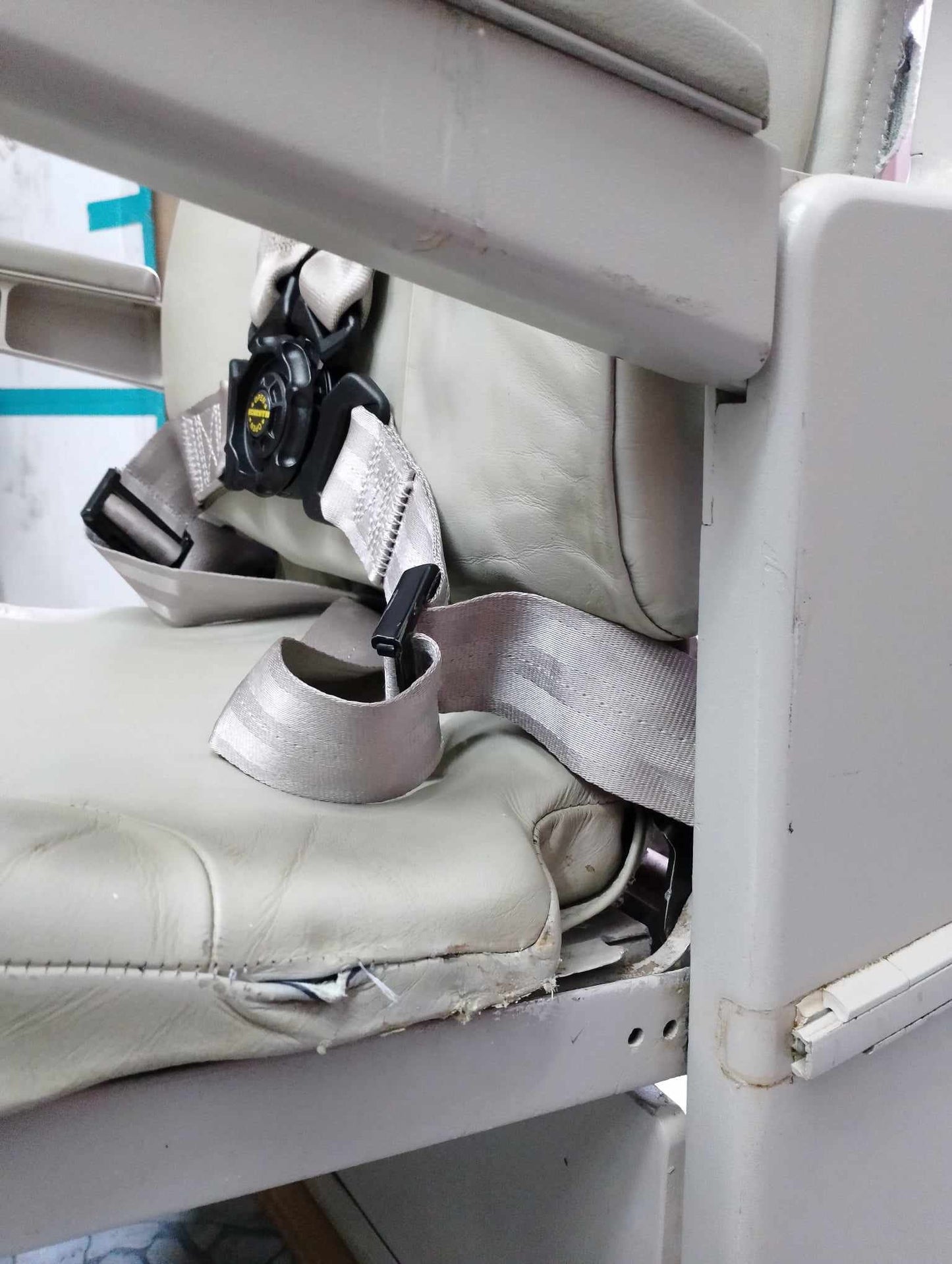 Airbus A340 Air Mauritius 3B-NBE Cabin Crew Jump Seat Flight Attendant Seat