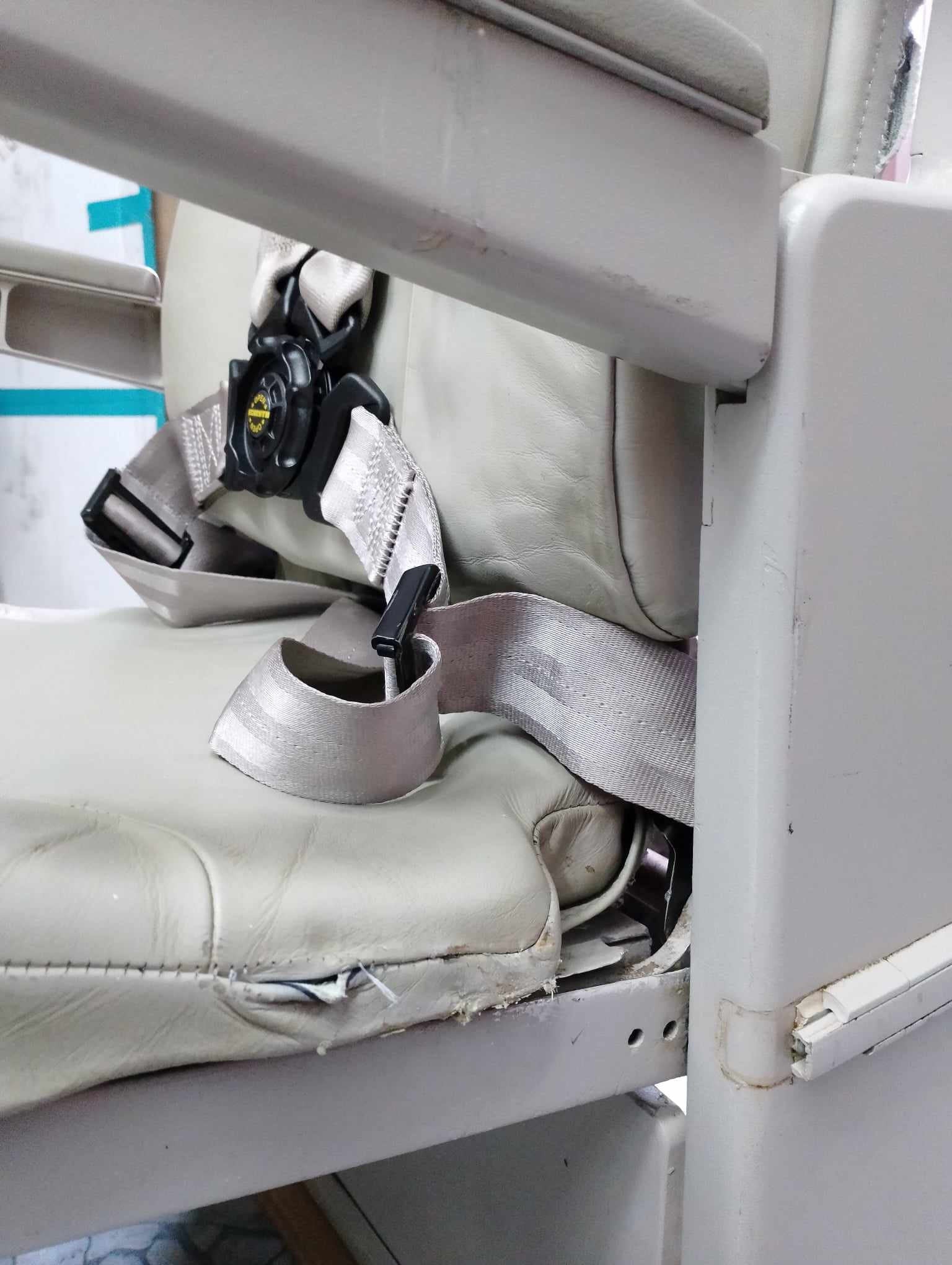 Airbus A340 Air Mauritius 3B-NBE Cabin Crew Jump Seat Flight Attendant Seat