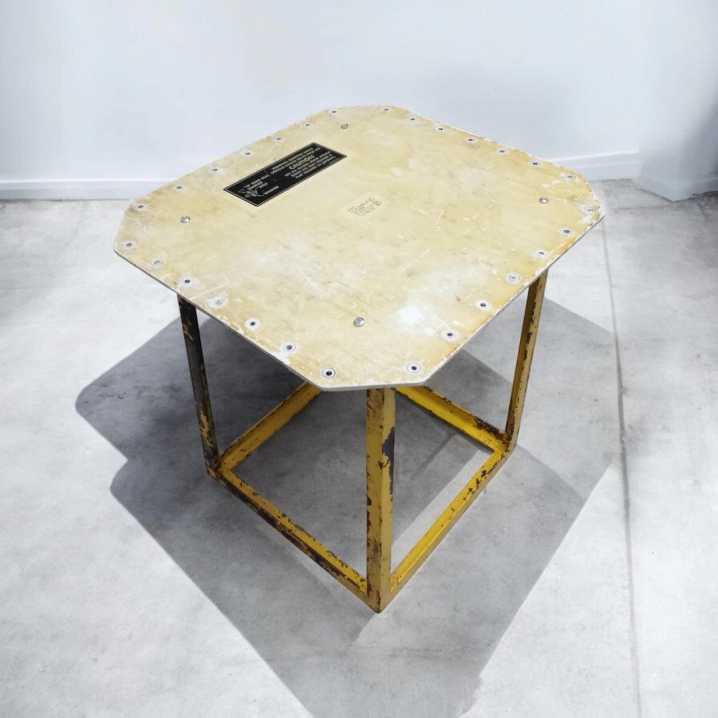 Boeing 737 Aircraft Original Access Panel Door Upcycled Industrial Side Table Coffee Table