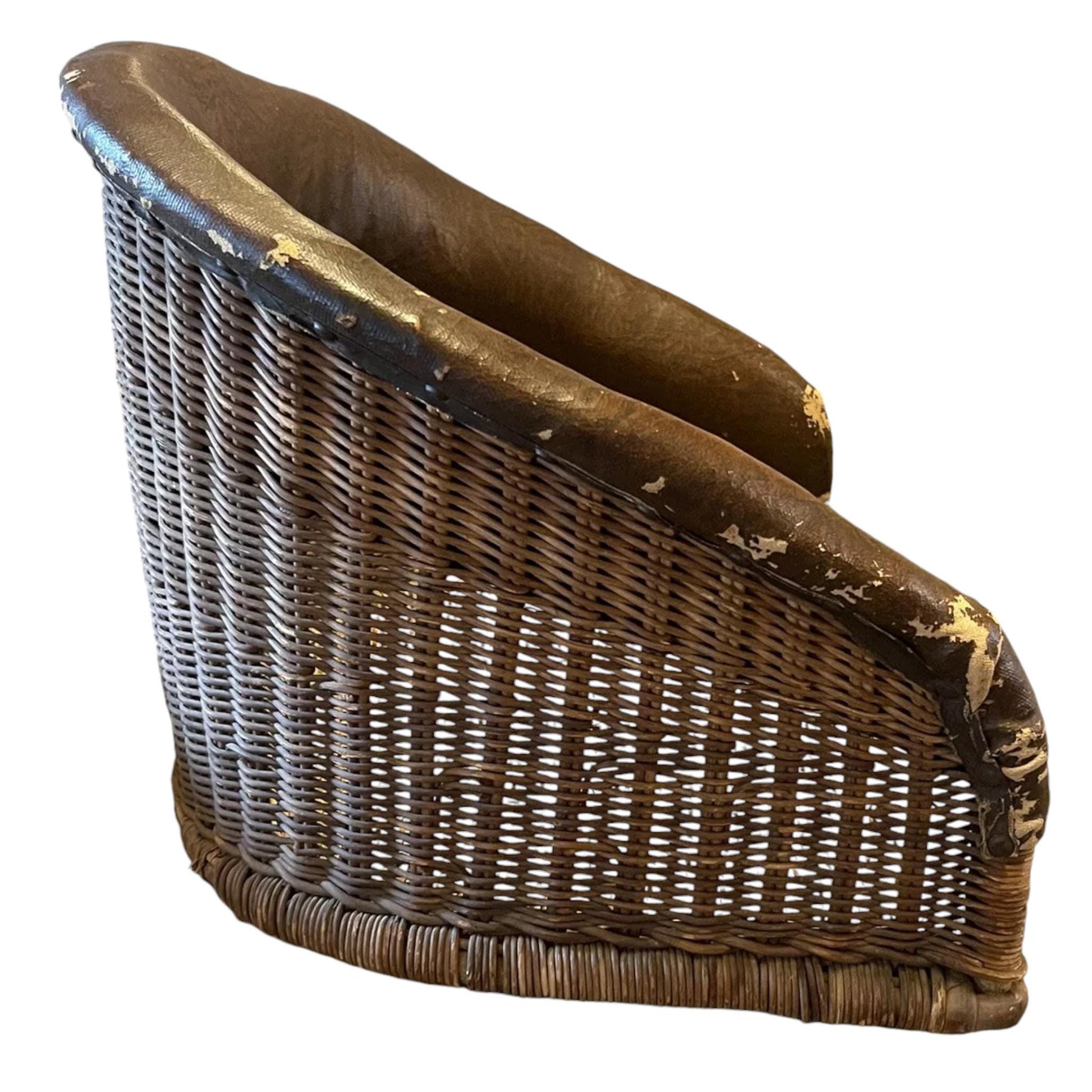 Rare 1910s WWI Pilot’s Wicker and Leather Chair – Vintage Aircraft Seat