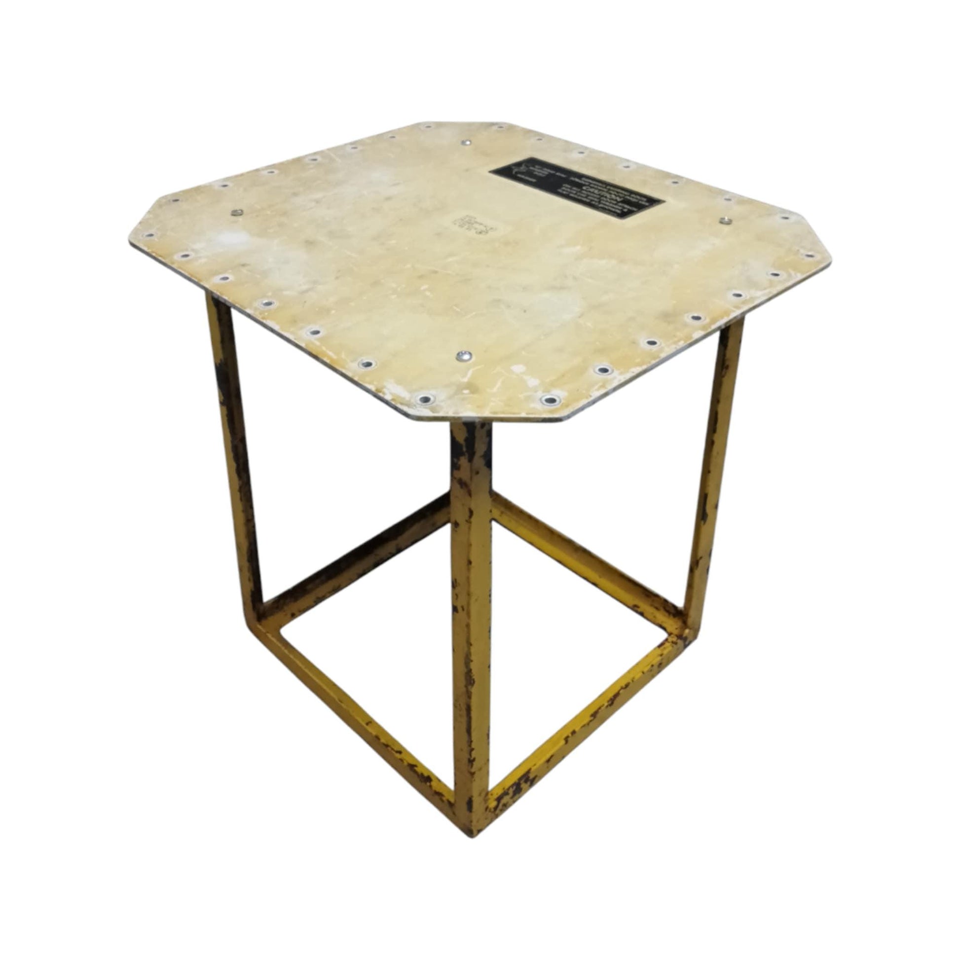 Boeing 737 Aircraft Original Access Panel Door Upcycled Industrial Side Table Coffee Table