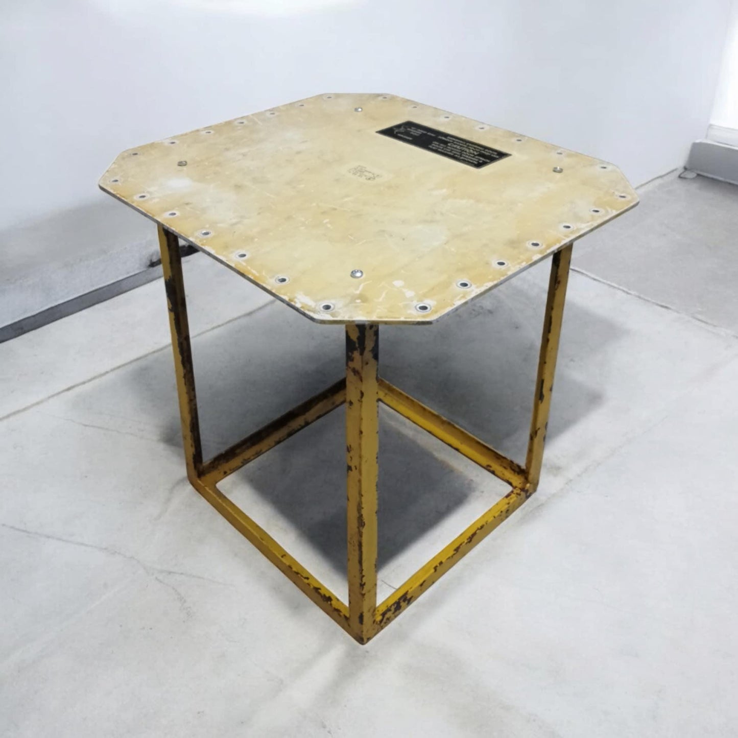 Boeing 737 Aircraft Original Access Panel Door Upcycled Industrial Side Table Coffee Table