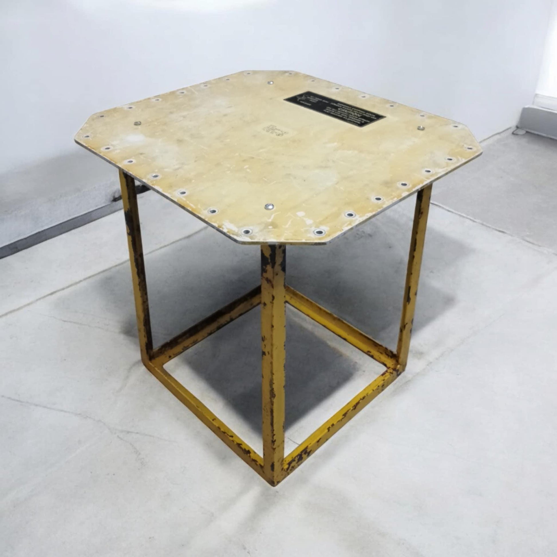 Boeing 737 Aircraft Original Access Panel Door Upcycled Industrial Side Table Coffee Table
