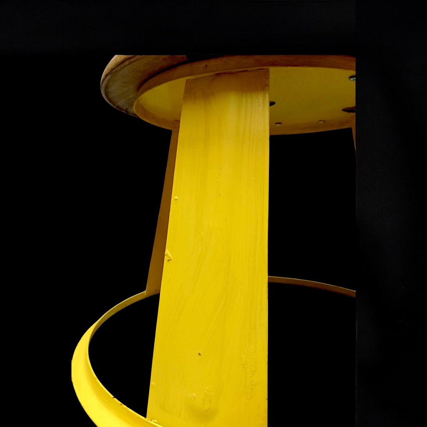 Aviation Table Made of Airport Yellow Lamp Base 1970 CCCP