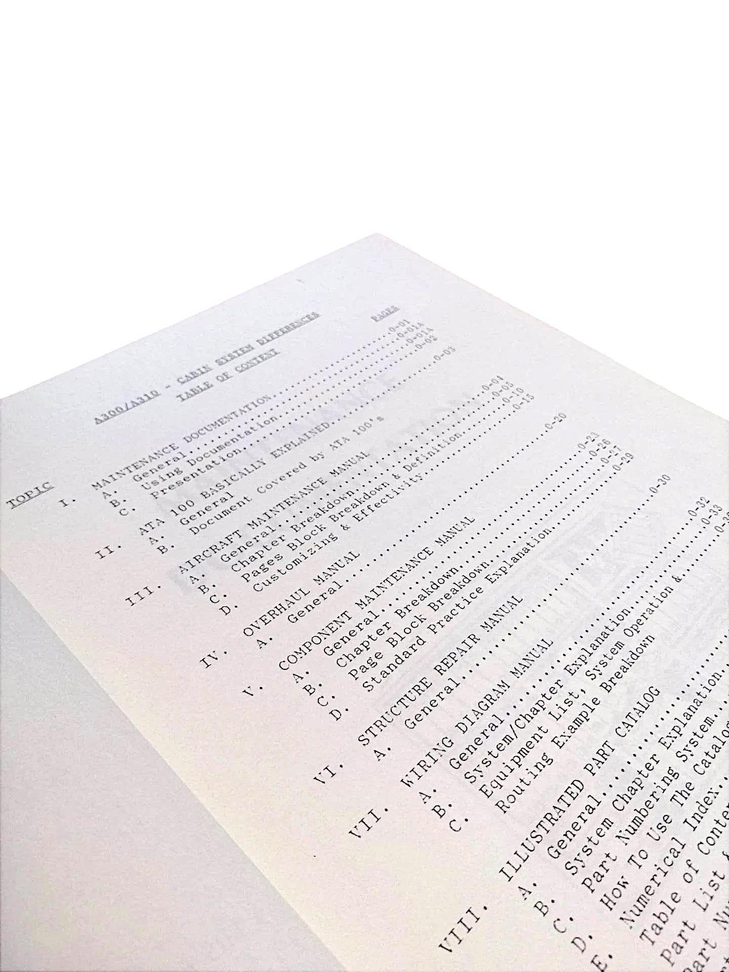 Pan Am A300/A310 Maintenance Training Manual – Cabin System Differences (1990)