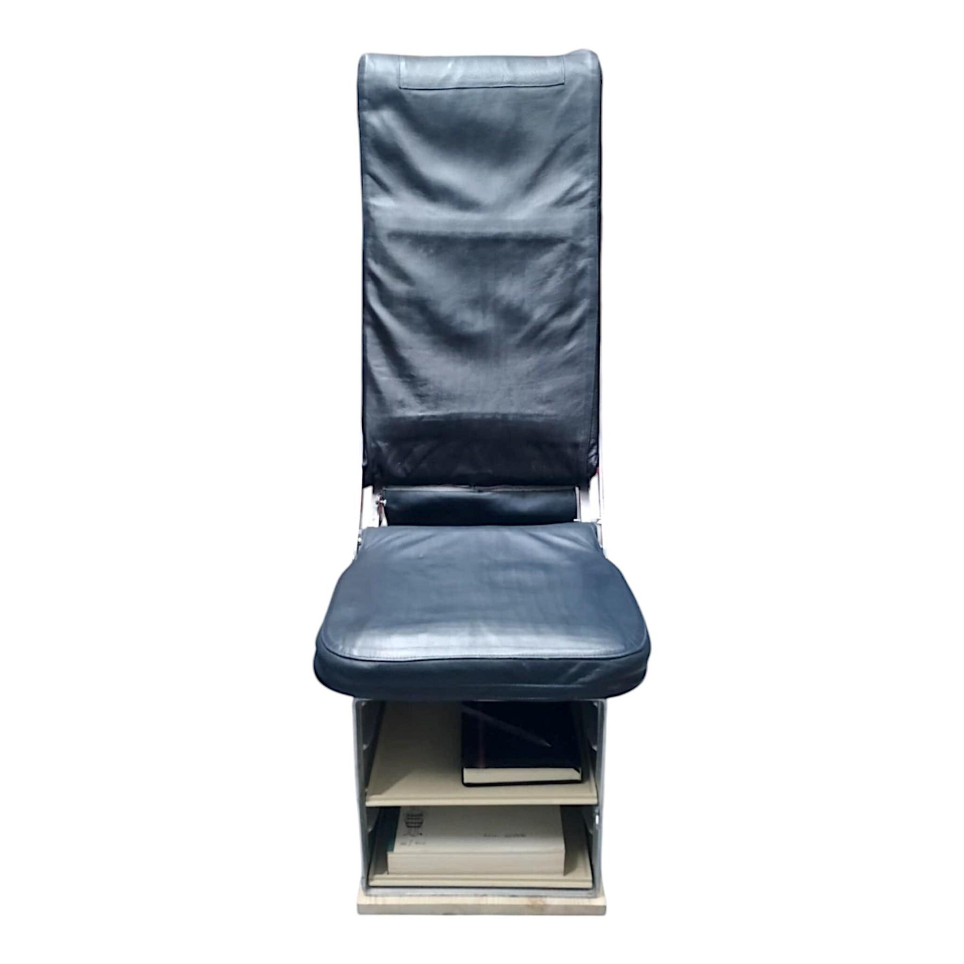 Authentic Fokker 50 Crew Seat – Upcycled Aviation Chair with Galley Box Storage