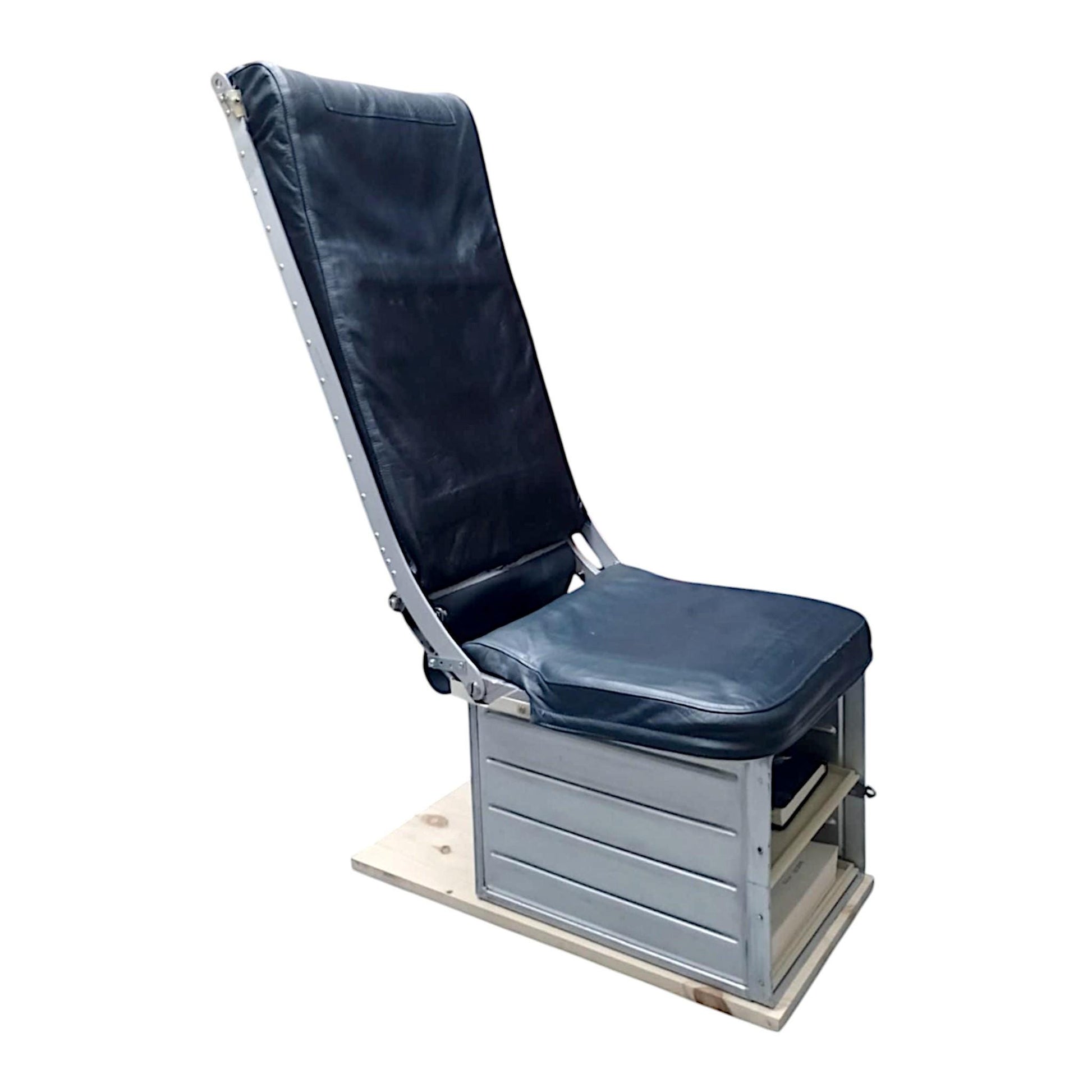 Authentic Fokker 50 Crew Seat – Upcycled Aviation Chair with Galley Box Storage