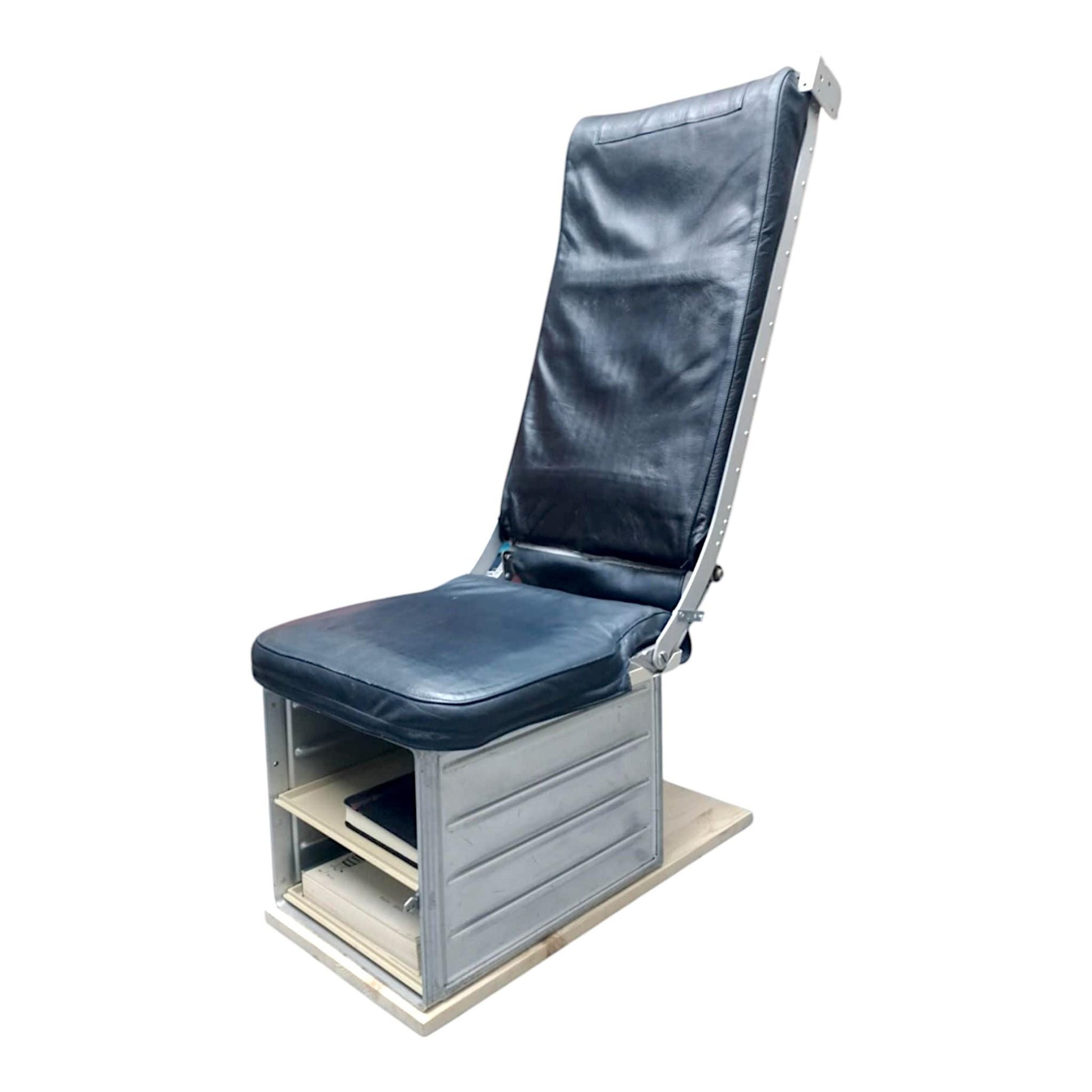 Authentic Fokker 50 Crew Seat – Upcycled Aviation Chair with Galley Box Storage