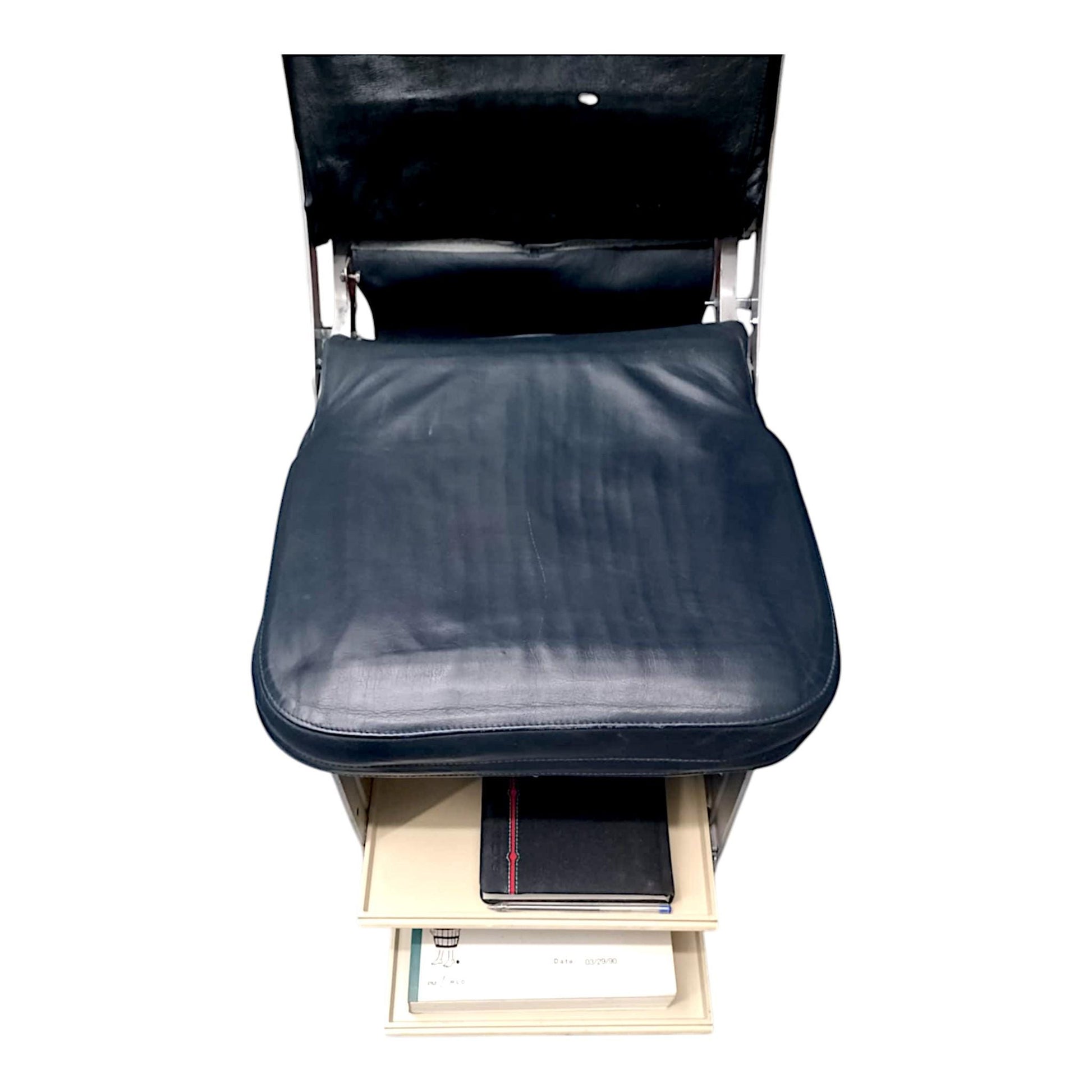 Authentic Fokker 50 Crew Seat – Upcycled Aviation Chair with Galley Box Storage