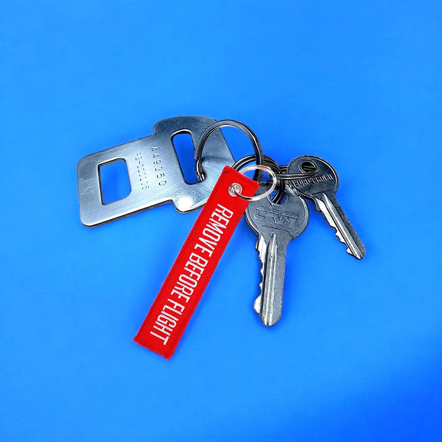 Boeing 747 Aircraft Seat Belt Key Clip Bottle Opener Virgin Atlantic Keychain