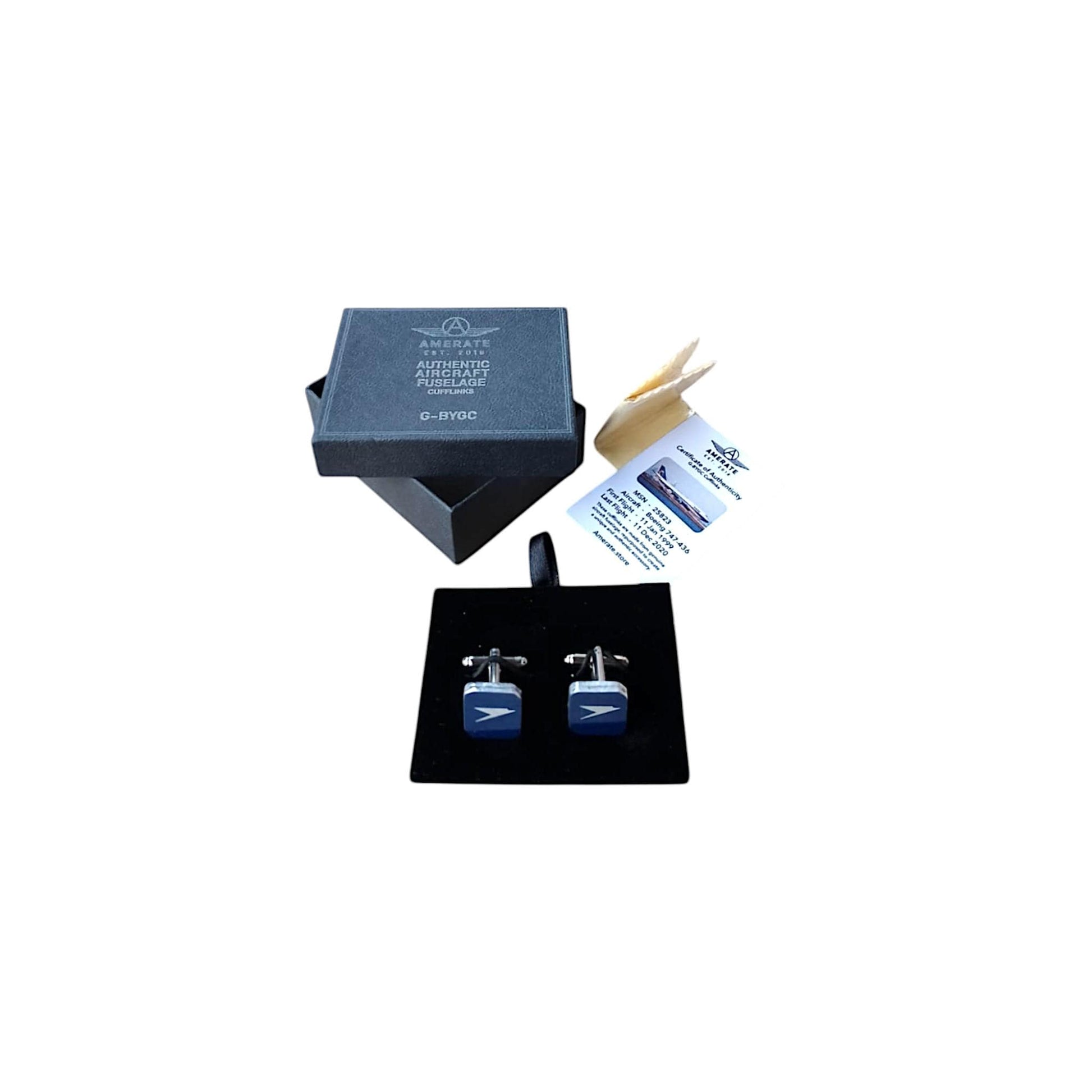 Authentic Aircraft Fuselage Cufflinks | Boeing 747 & Concorde British Airways | Limited AMERATE Edition | Choose Aircraft Registration