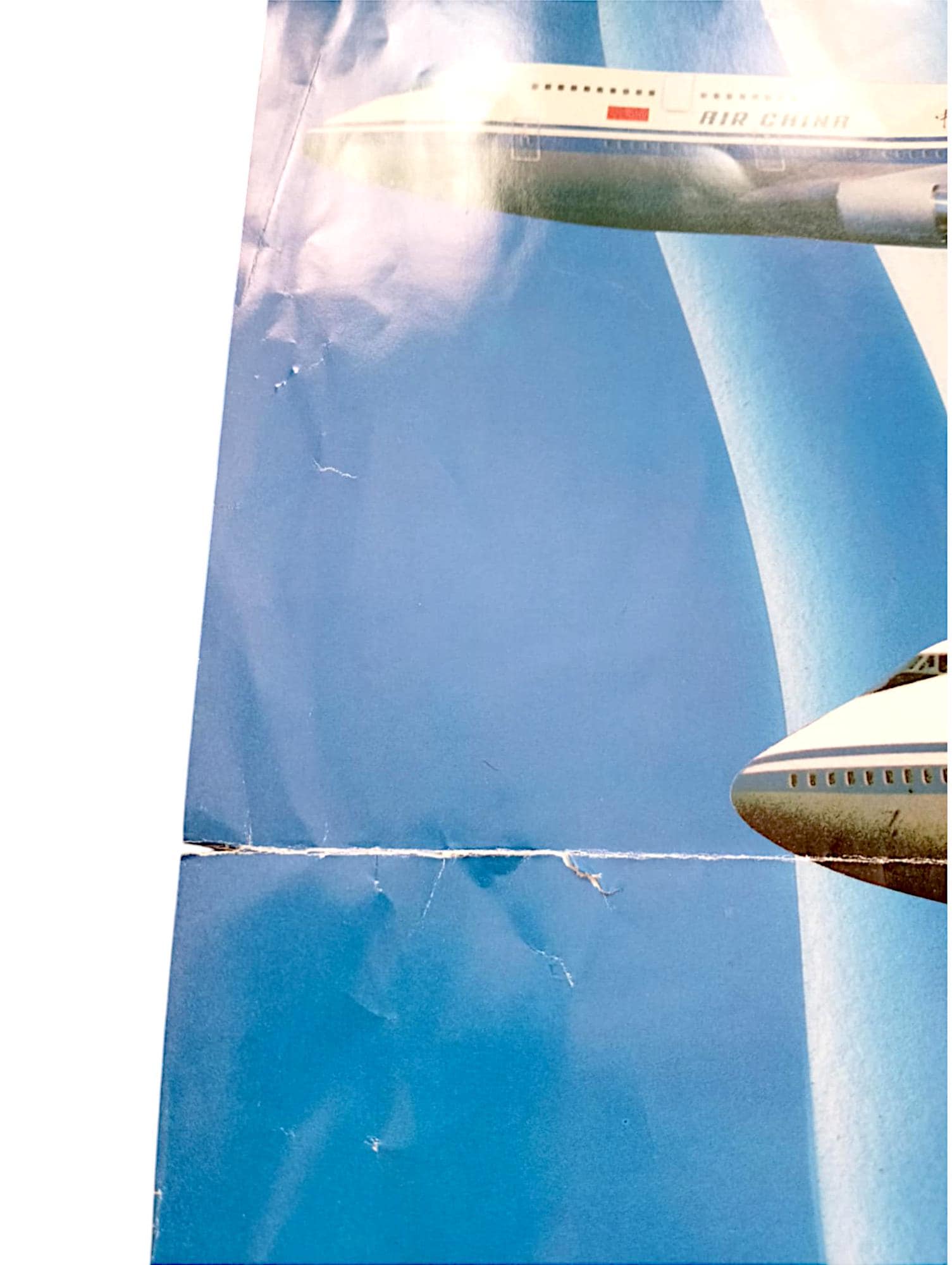 Vintage Air China Aviation Poster Boeing 747 Original