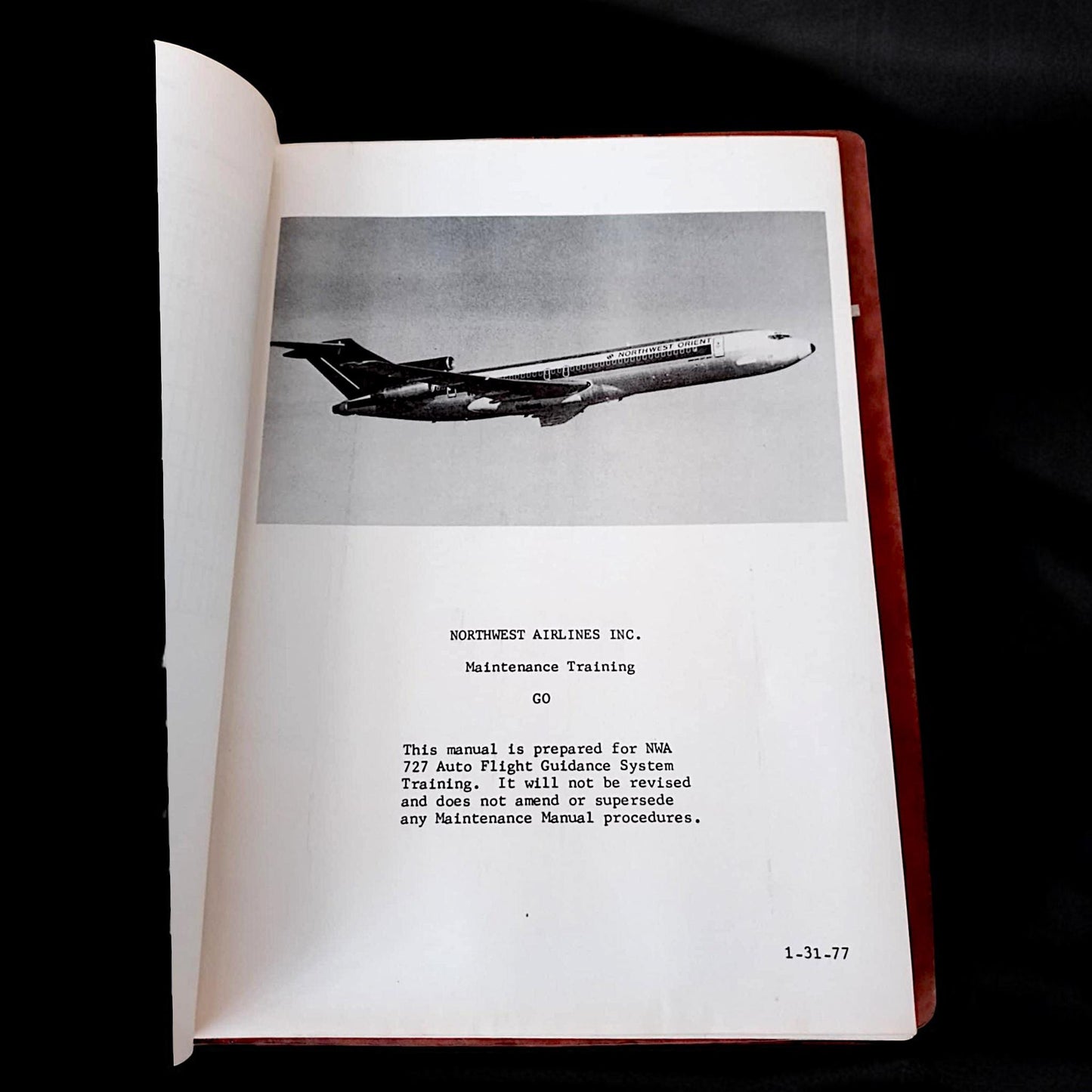 Rare Boeing 727 Maintenance Manual Self Tests 1978 Northwest Airlines | Vintage Aircraft Training Guide | Aviation Collectible & Pilot Gift