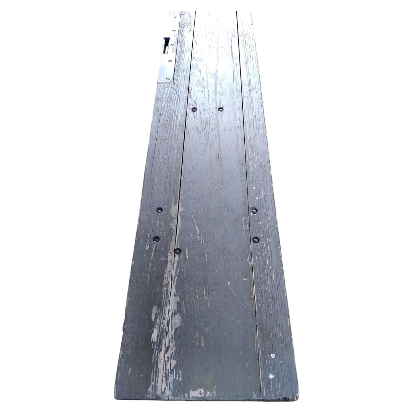 1960s Military Field Folding Bench Vintage Industrial Wood & Steel Seating