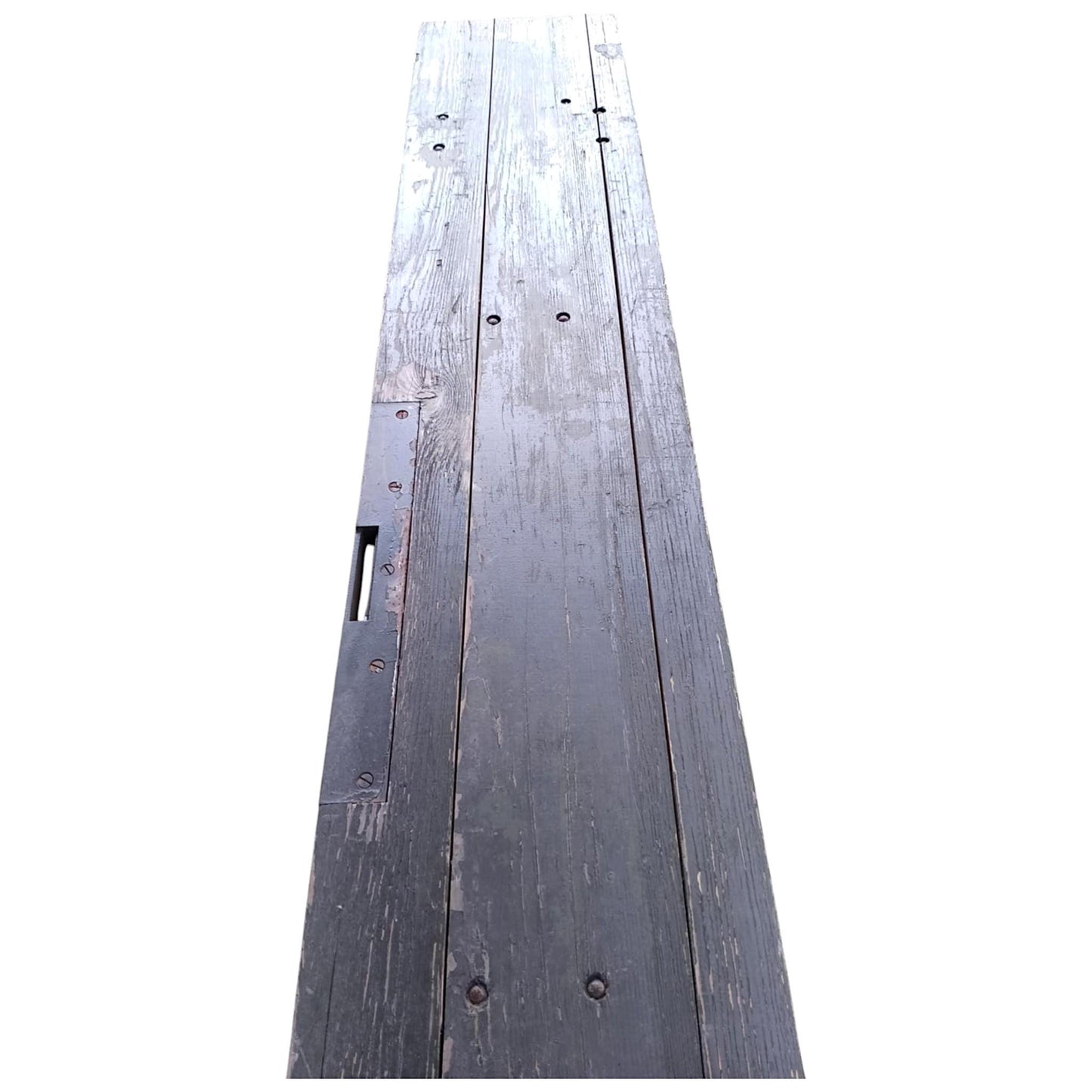 1960s Military Field Folding Bench Vintage Industrial Wood & Steel Seating