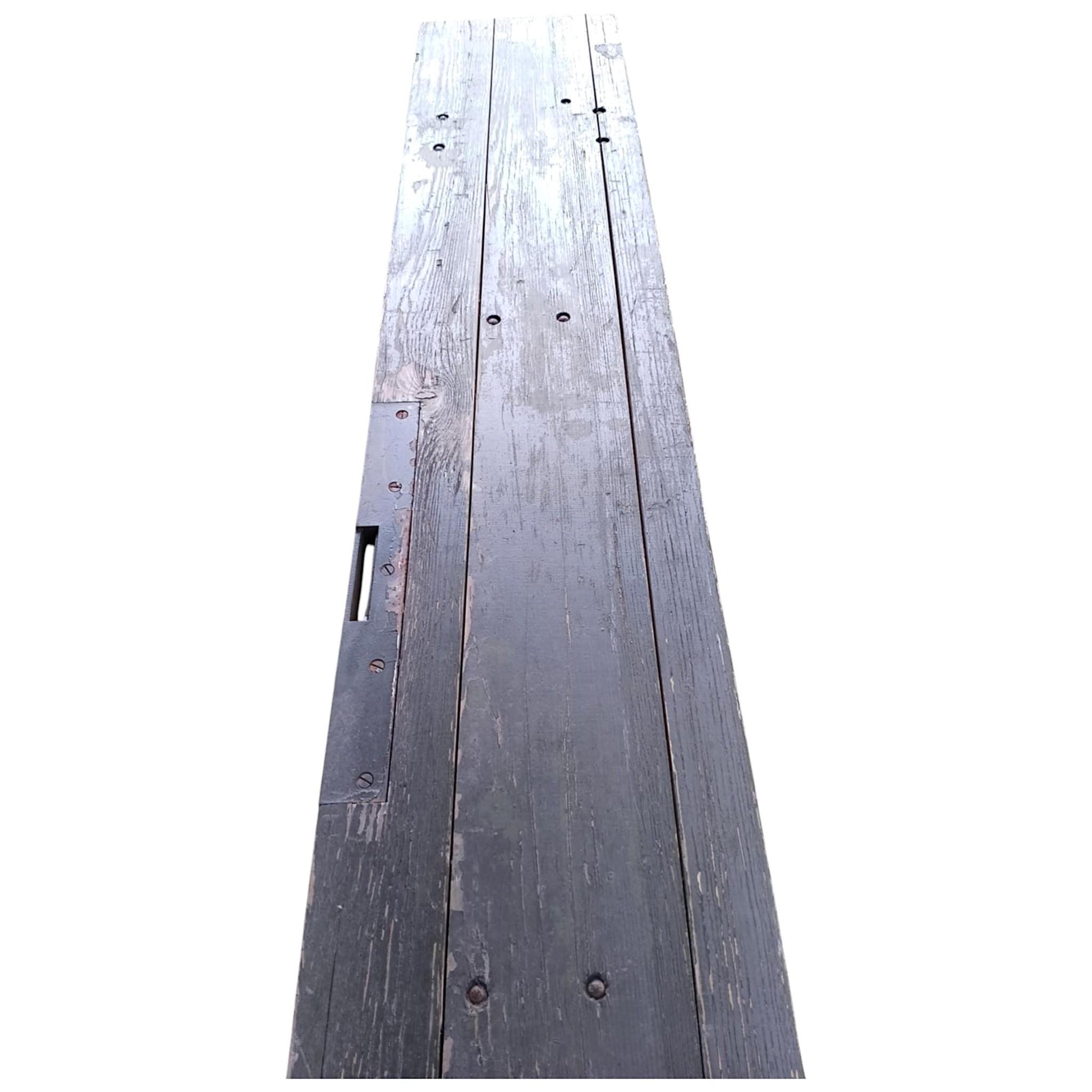 1960s Military Field Folding Bench Vintage Industrial Wood & Steel Seating