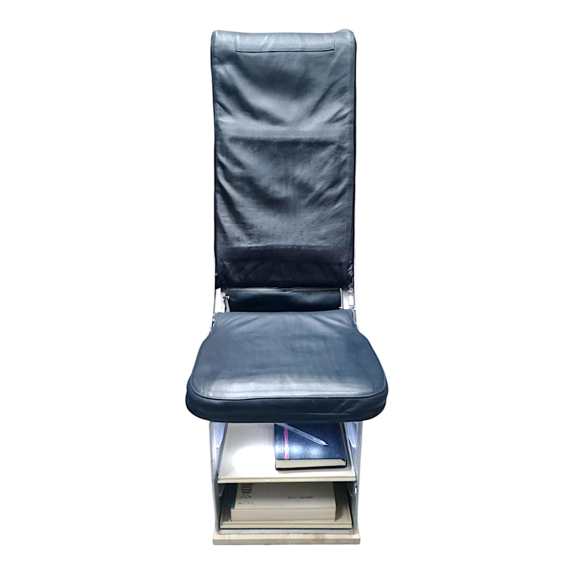Authentic Fokker 50 Crew Seat – Upcycled Aviation Chair with Galley Box Storage
