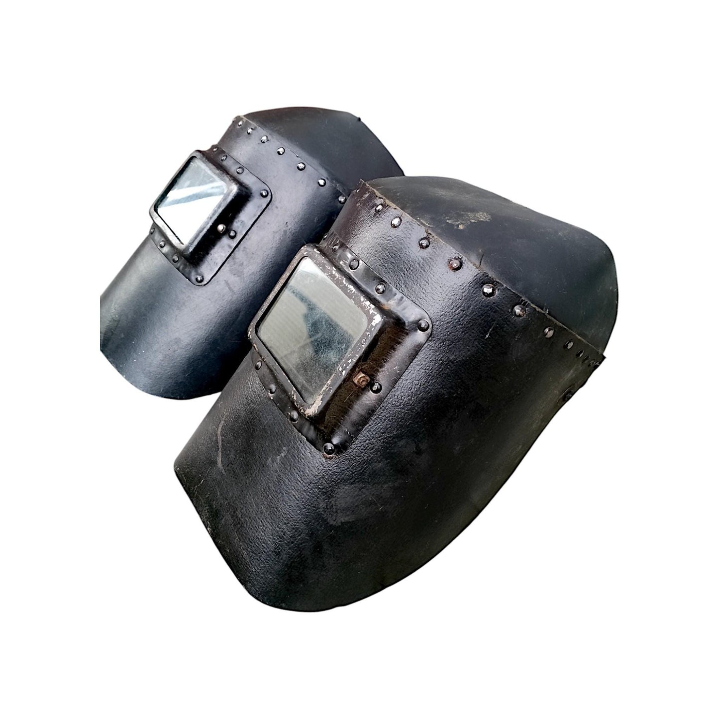Two Antique Industrial Welding Helmets Welding Masks Industrial Decor