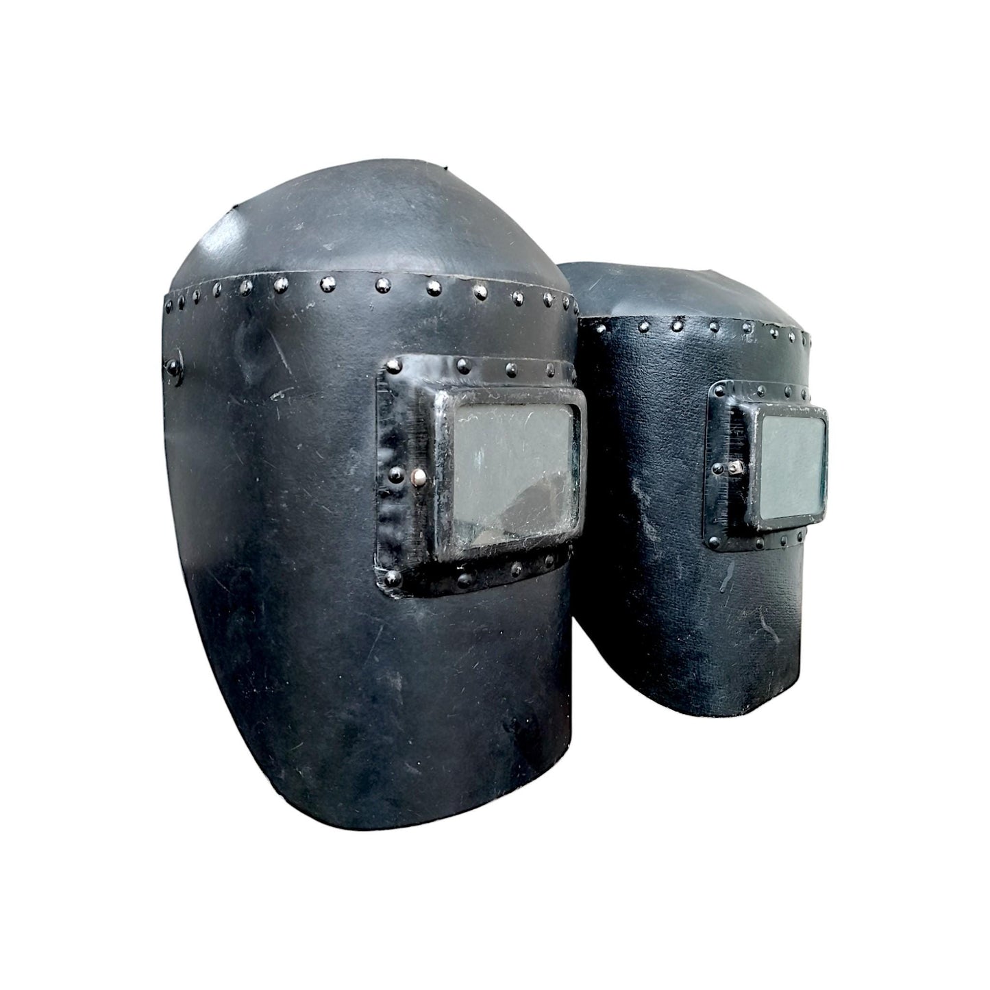 Two Antique Industrial Welding Helmets Welding Masks Industrial Decor