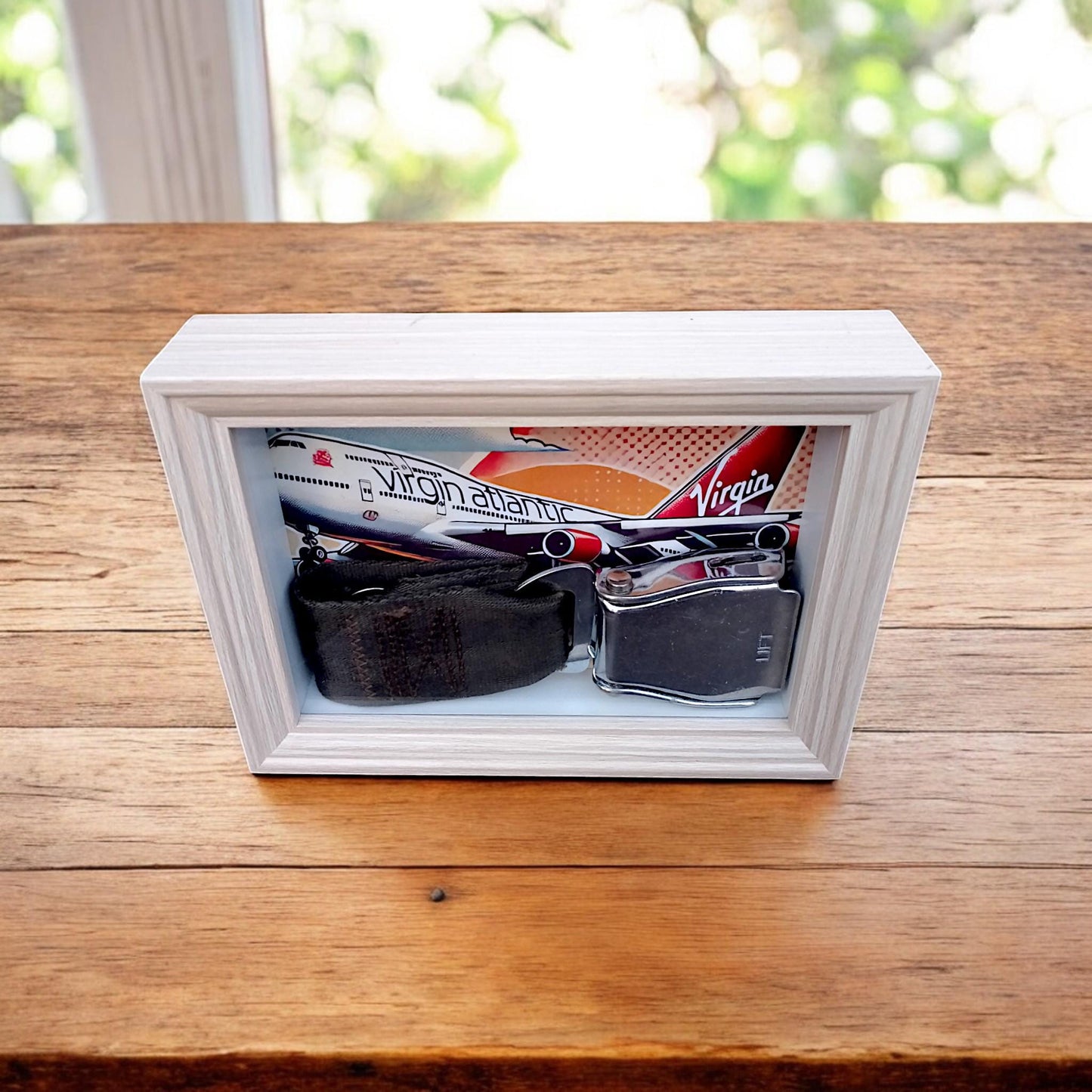 Virgin Atlantic Boeing 747 Seatbelt Framed Display Authentic Aviation Collectible