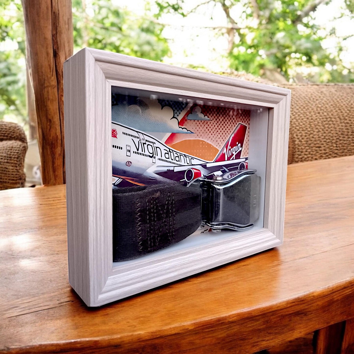 Virgin Atlantic Boeing 747 Seatbelt Framed Display Authentic Aviation Collectible