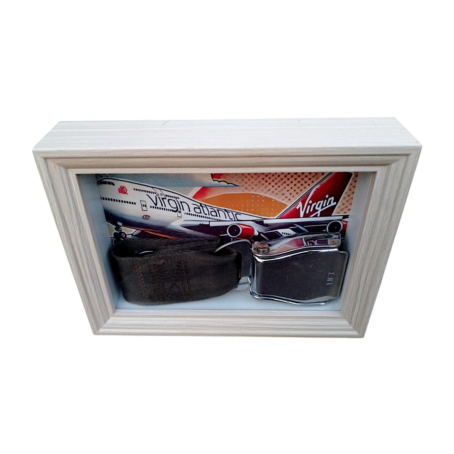Virgin Atlantic Boeing 747 Seatbelt Framed Display Authentic Aviation Collectible