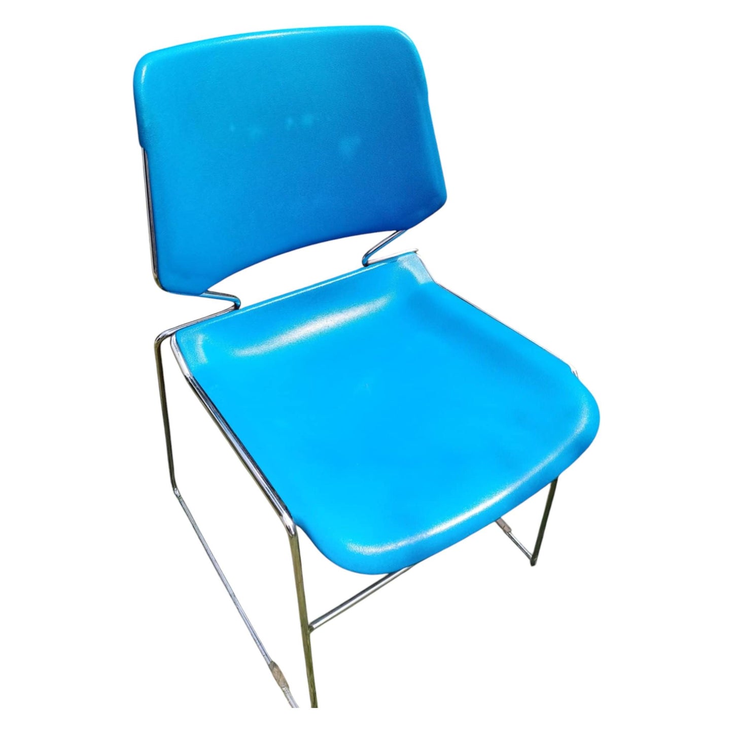 Vintage Krueger Matrix Chairs – Set of 2 (Red & Blue) – Mid-Century Modern Retro Seating