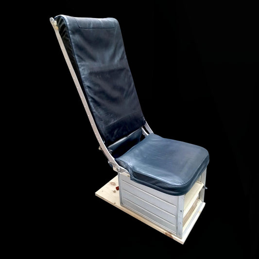 Authentic Fokker 50 Crew Seat – Upcycled Aviation Chair with Galley Box Storage