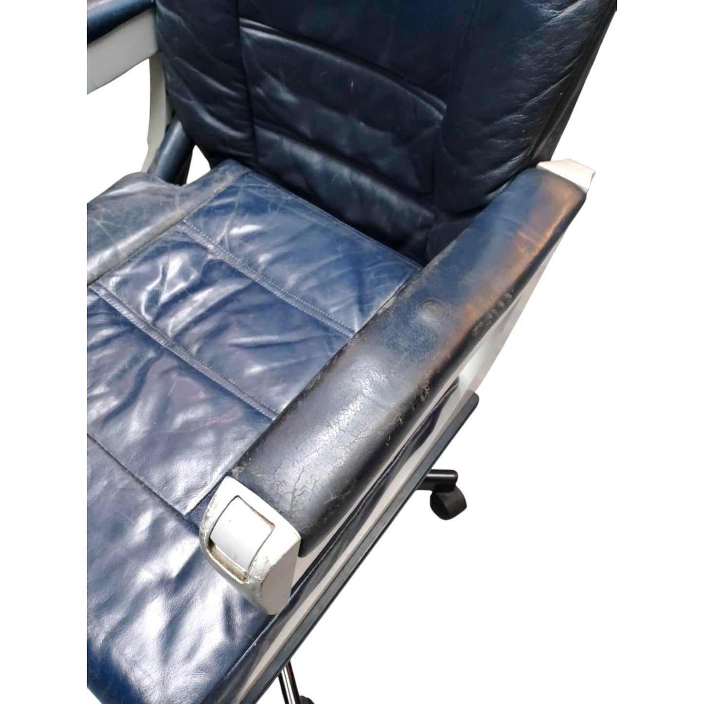 Bombardier Dash-8 Aircraft Office Chair – Vintage Aviation Furniture – Upcycled Airline Seat – Industrial Decor