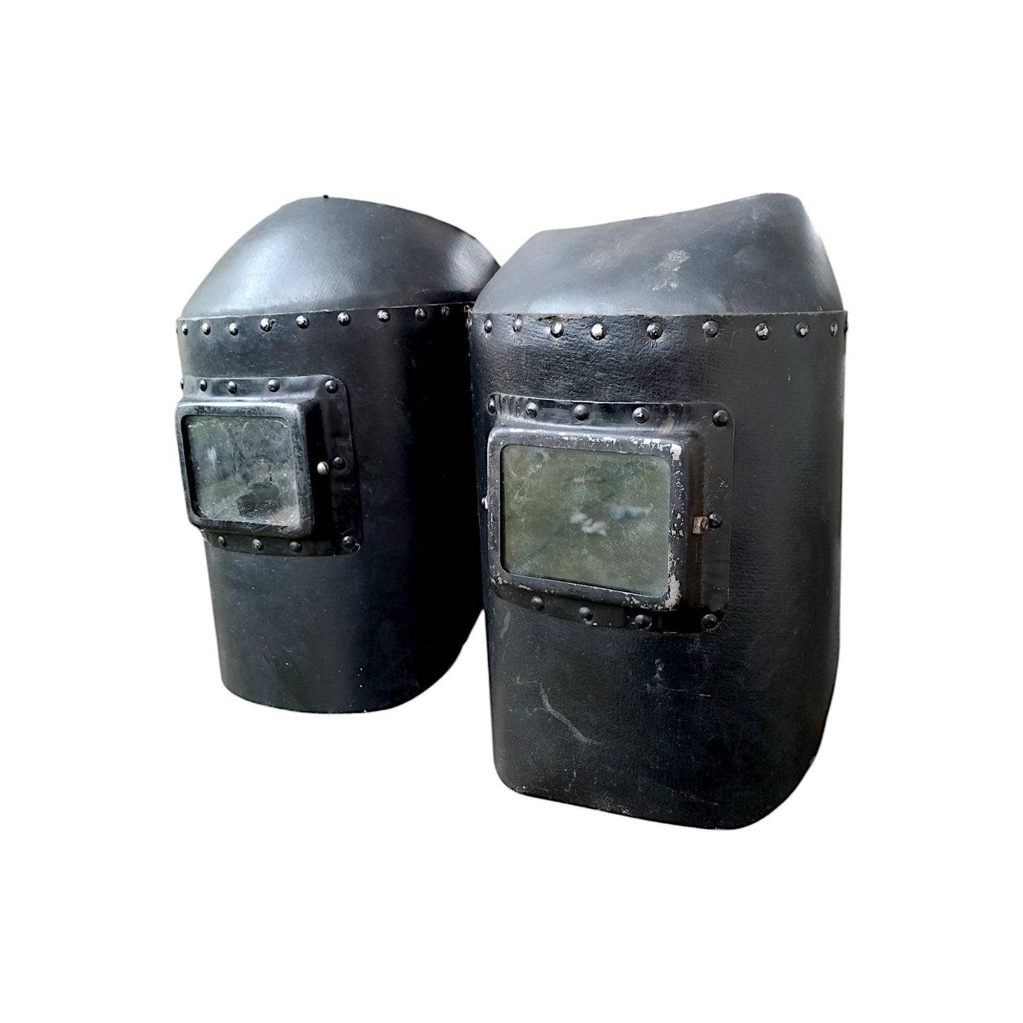 Two Antique Industrial Welding Helmets Welding Masks Industrial Decor