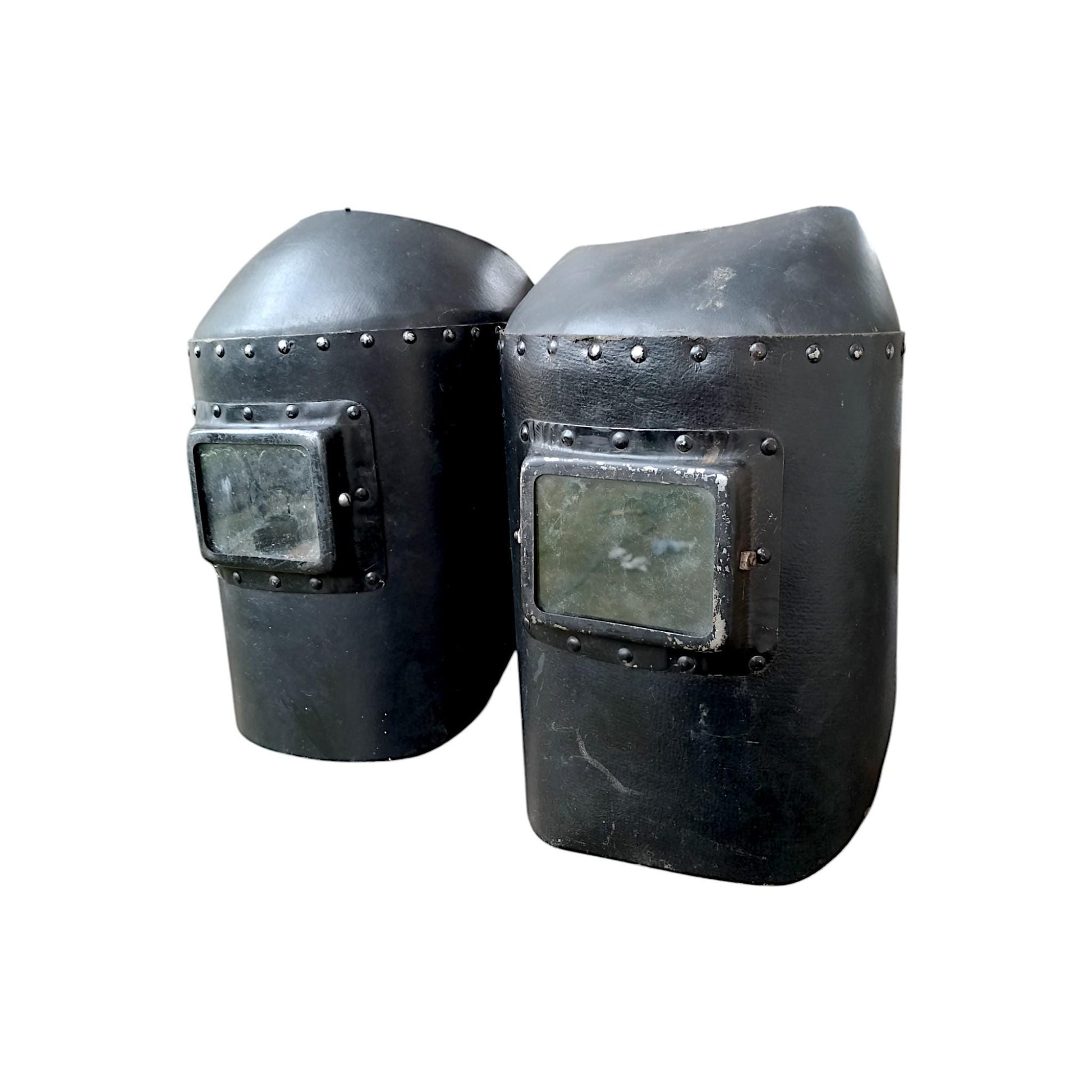 Two Antique Industrial Welding Helmets Welding Masks Industrial Decor