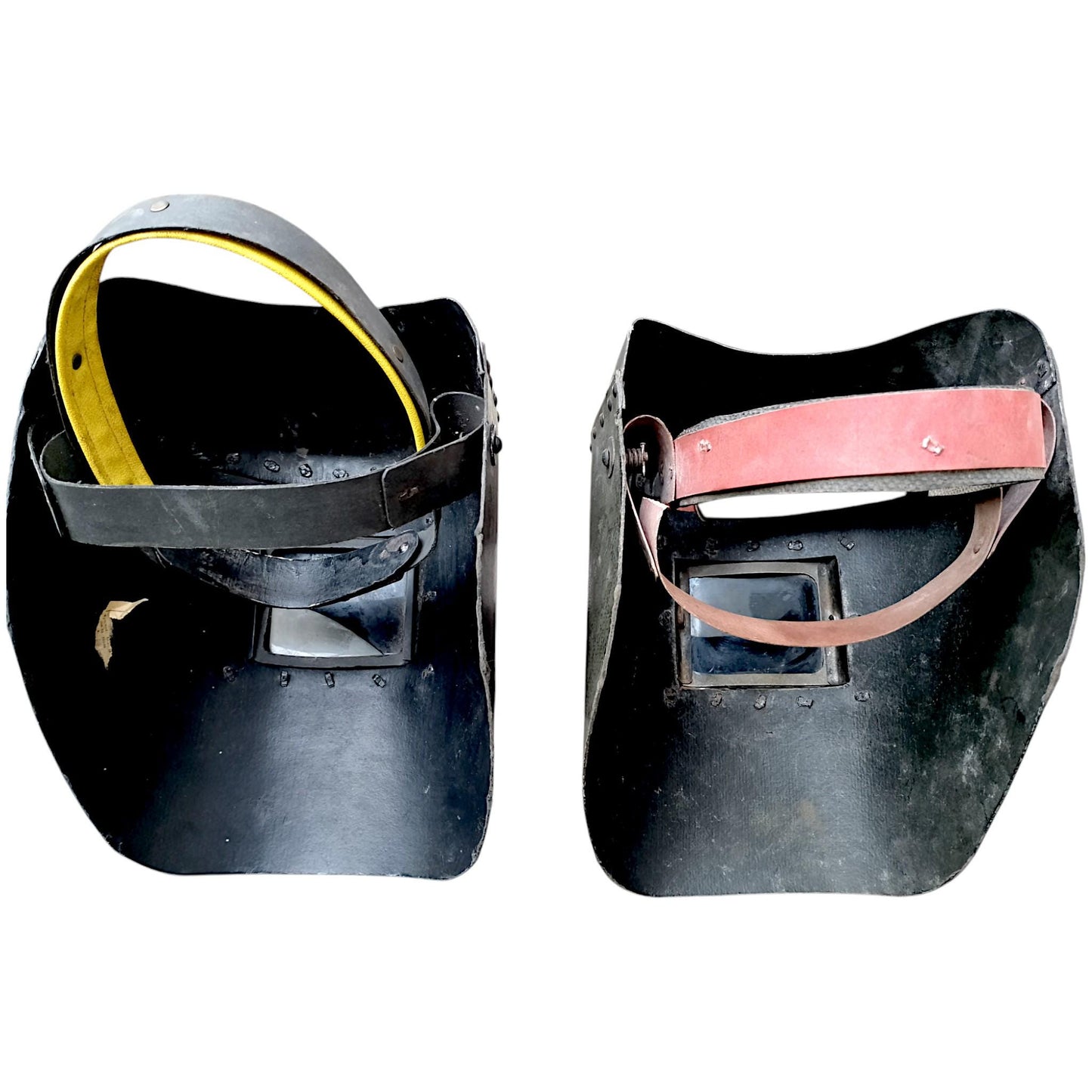 Two Antique Industrial Welding Helmets Welding Masks Industrial Decor