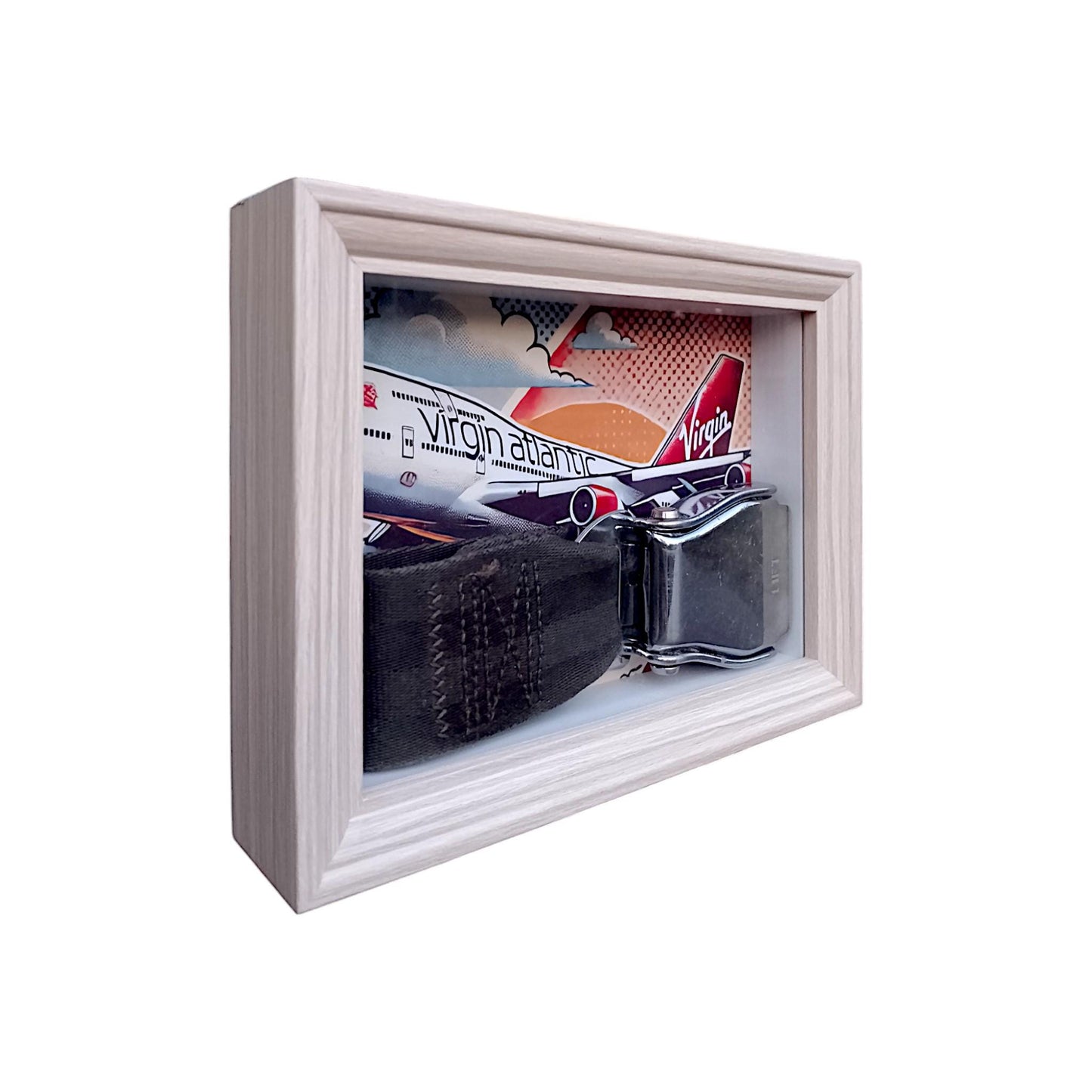 Virgin Atlantic Boeing 747 Seatbelt Framed Display Authentic Aviation Collectible