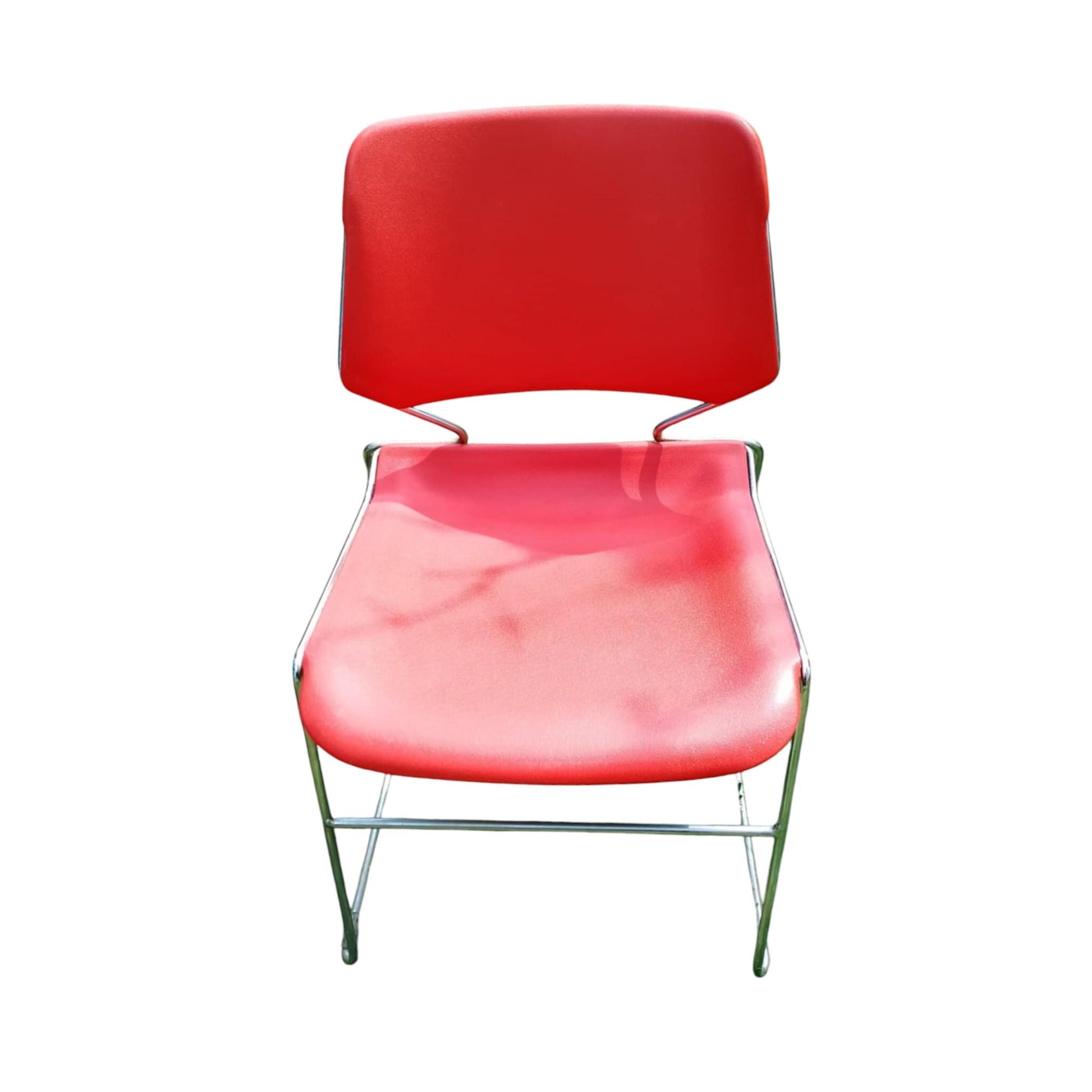 Vintage Krueger Matrix Chairs – Set of 2 (Red & Blue) – Mid-Century Modern Retro Seating