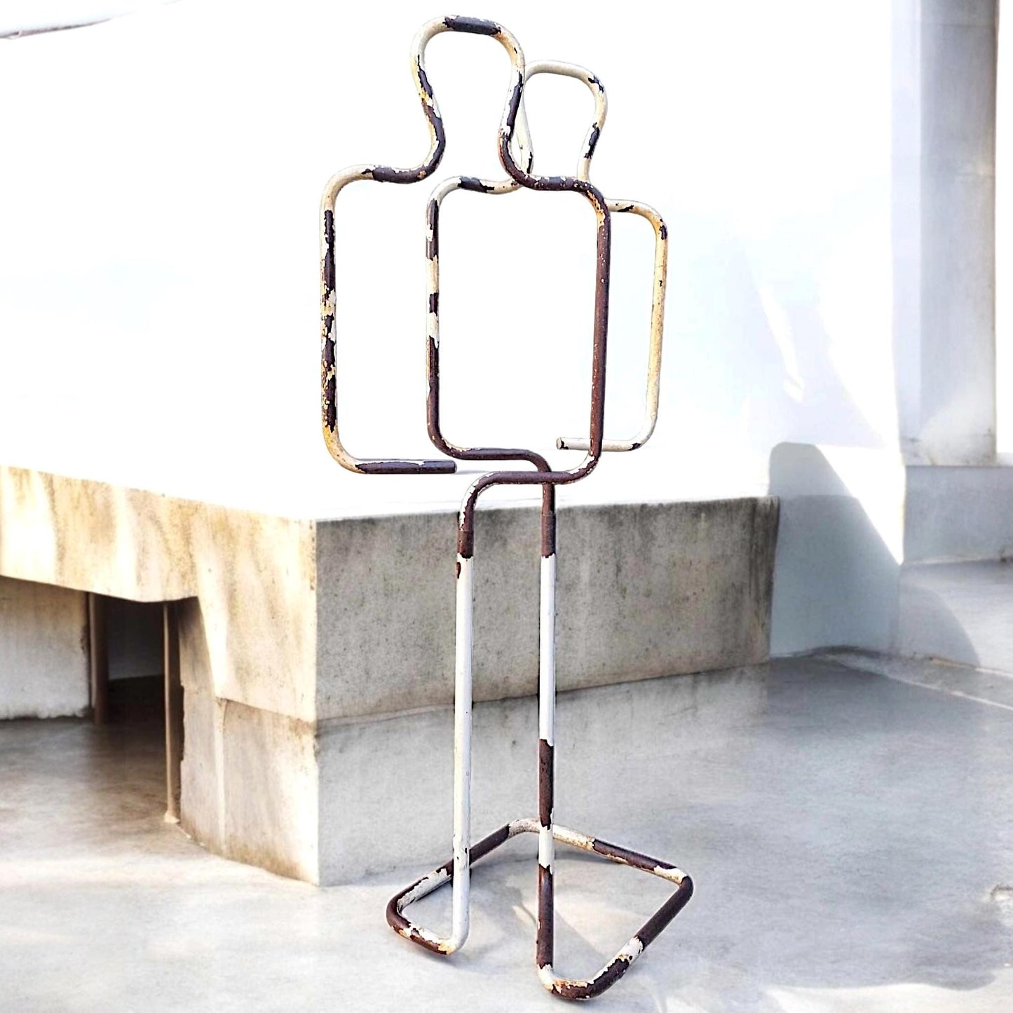 Vintage Industrial Metal Mannequin Rack – Adjustable Designer Clothing Display – 1960s/70s Poland