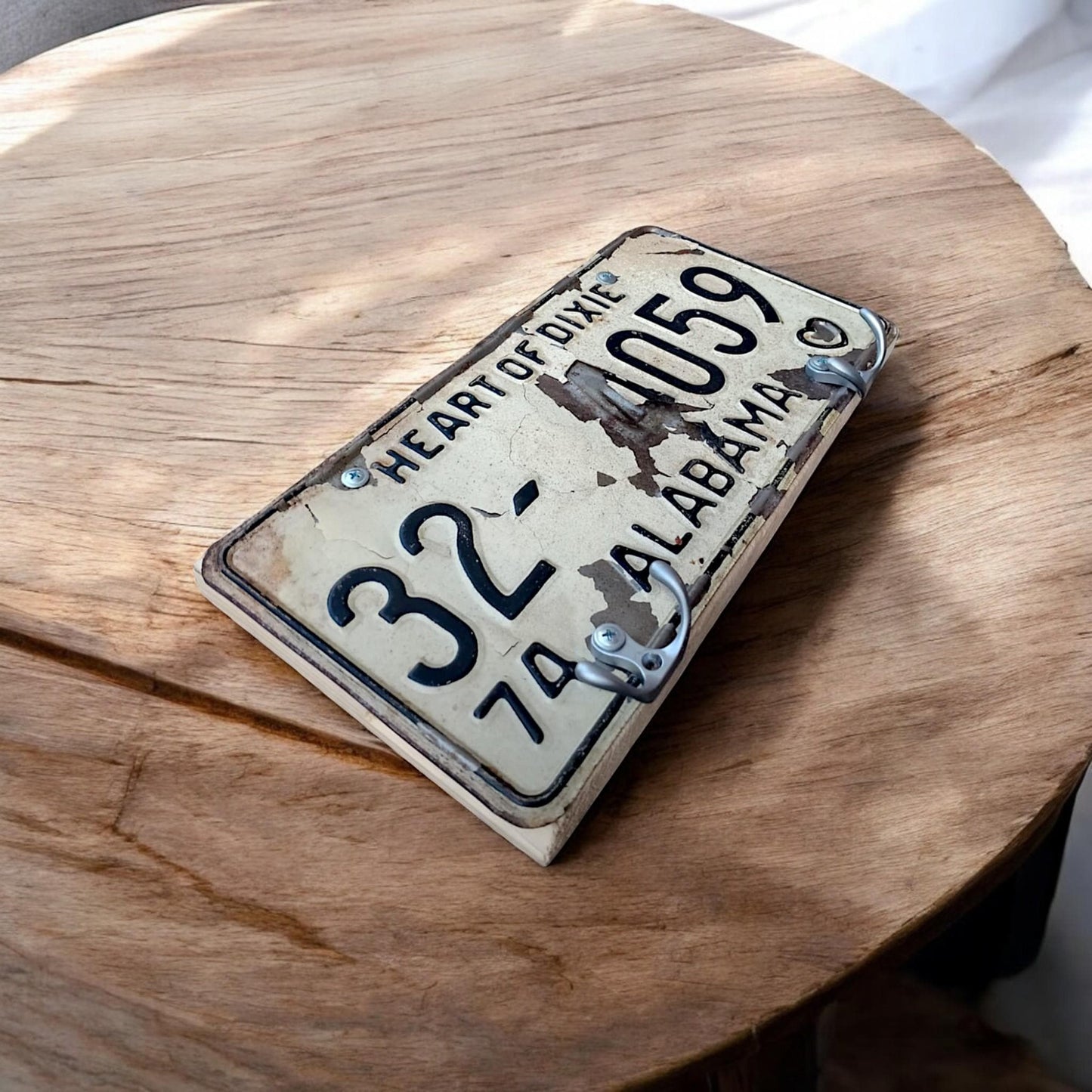 Vintage Alabama License Plate Wall Key or Coat Hanger 1970s Original Americana Decor Mancave