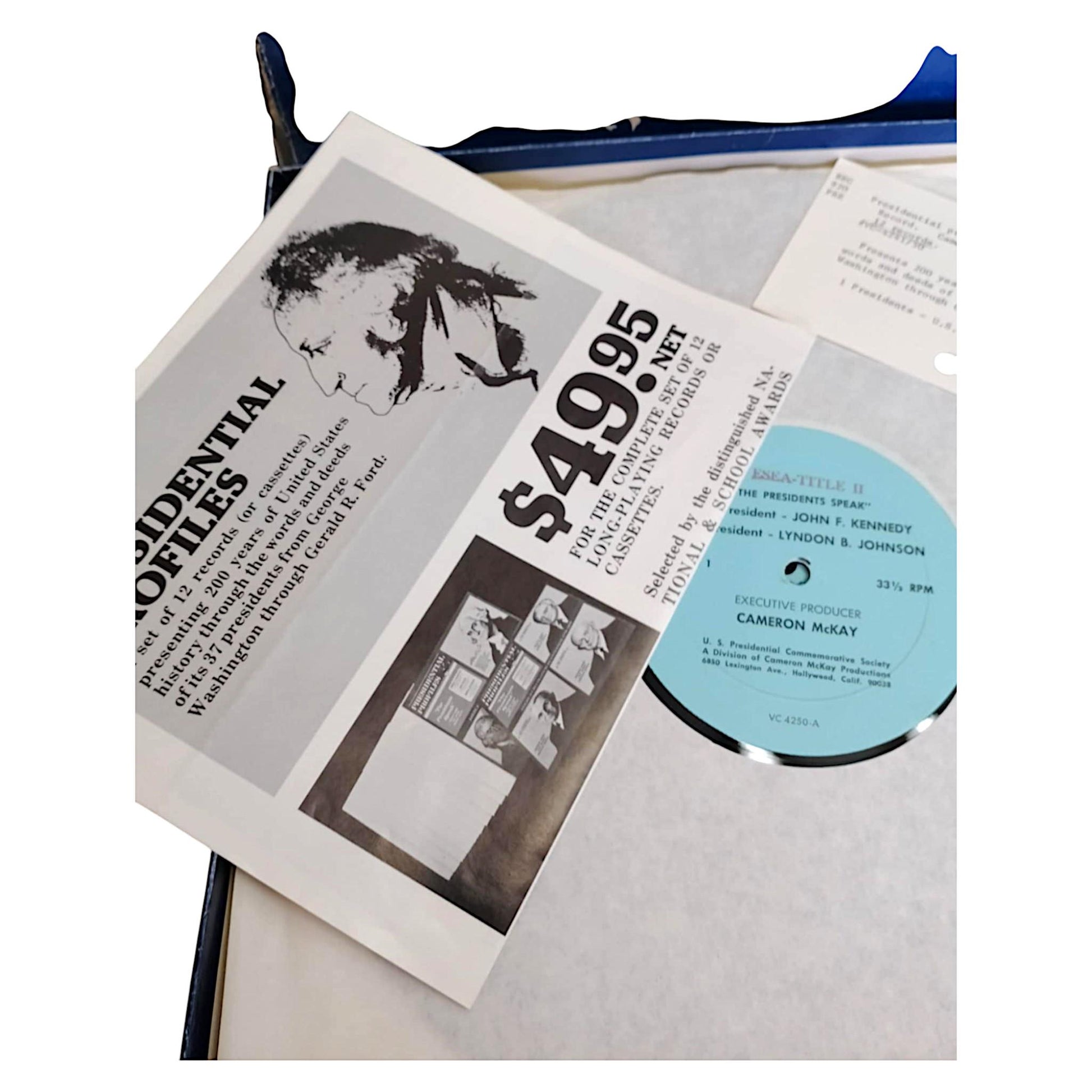 Presidential Profiles 1977 Vinyl Record Set – Unused ESEA Title II Educational History LP – U.S. Presidents Bicentennial Box